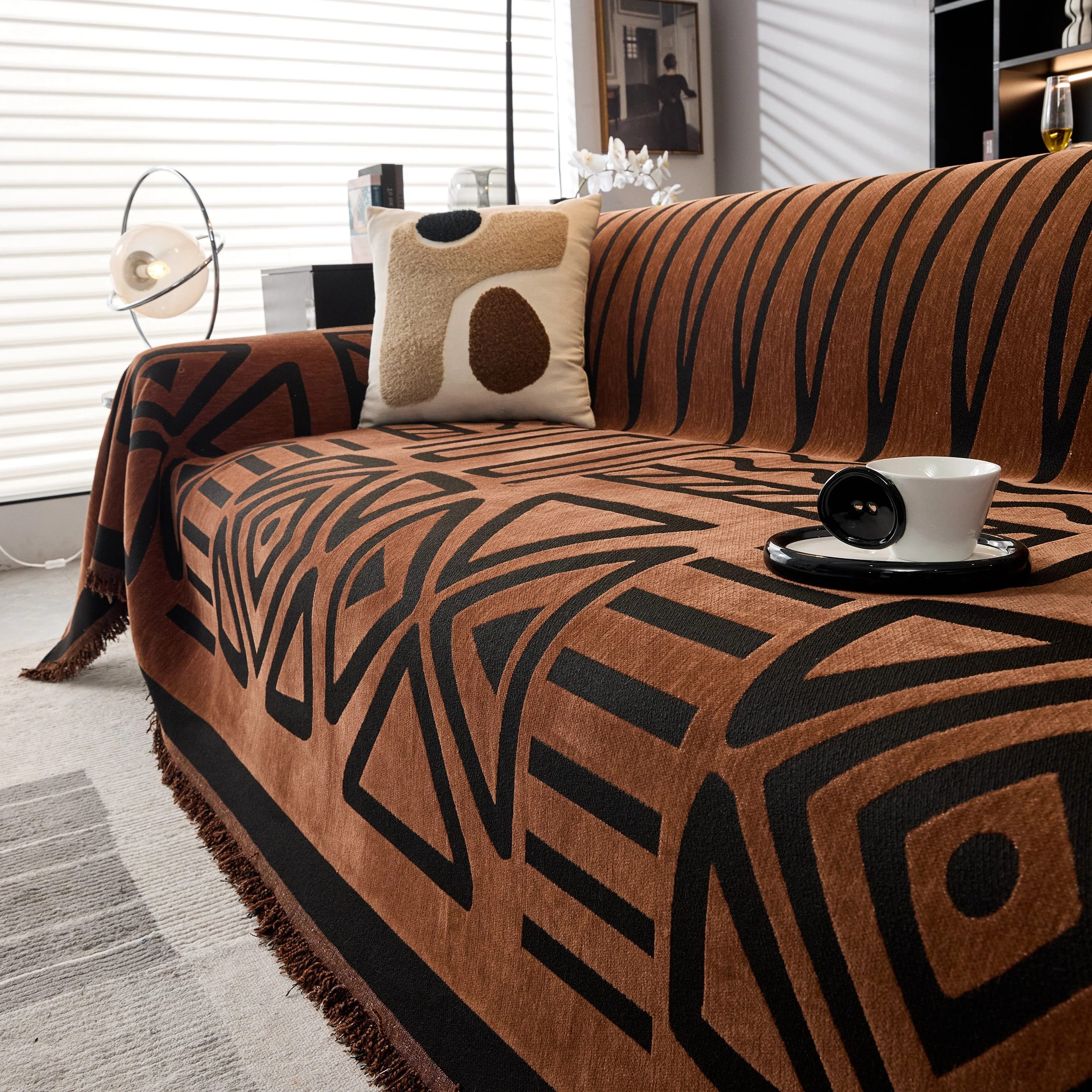 Boho Chenille Sofa Throw Covers Sectional Sofa Couch Cover Sofa Protector Covers - Image 14