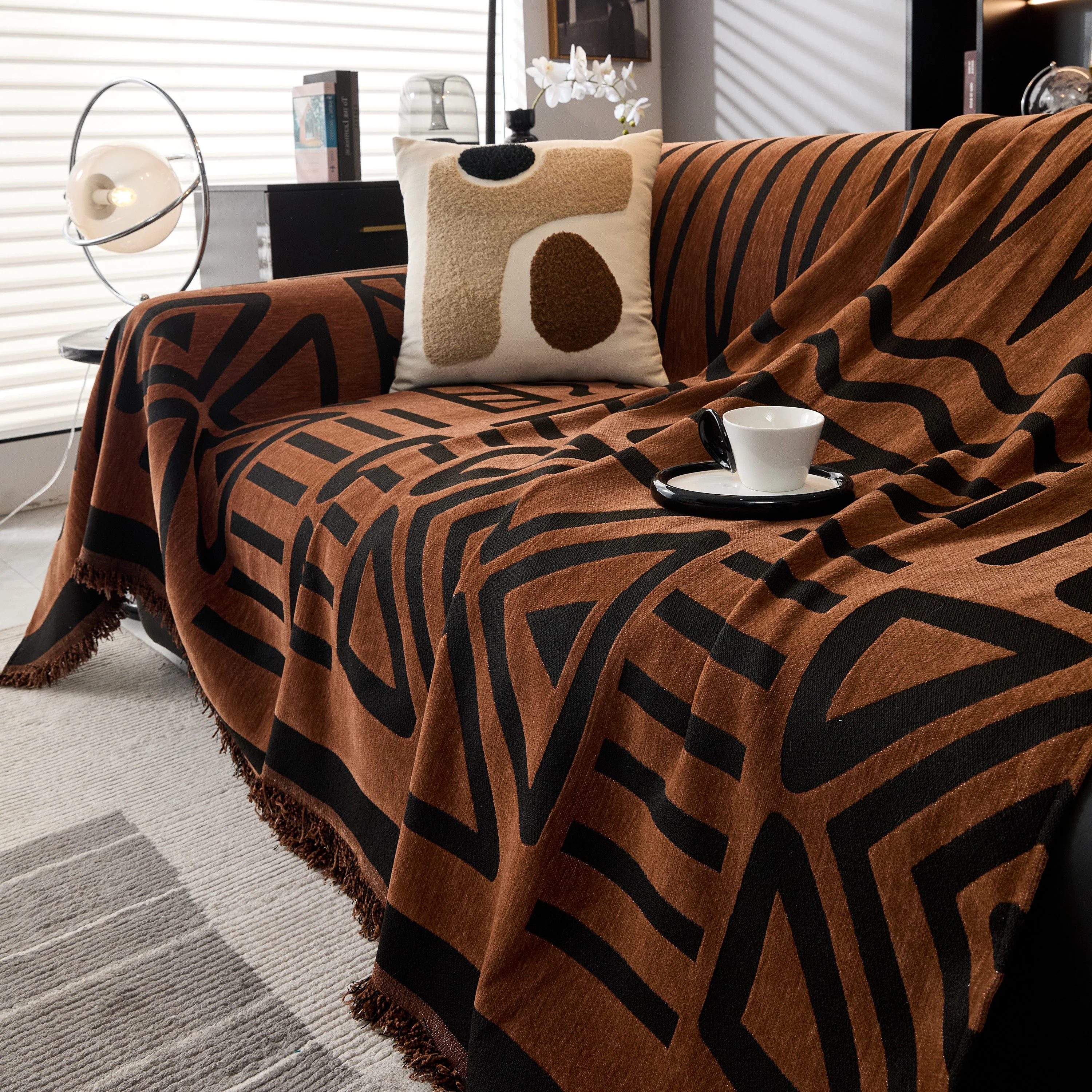 Boho Chenille Sofa Throw Covers Sectional Sofa Couch Cover Sofa Protector Covers - Image 15