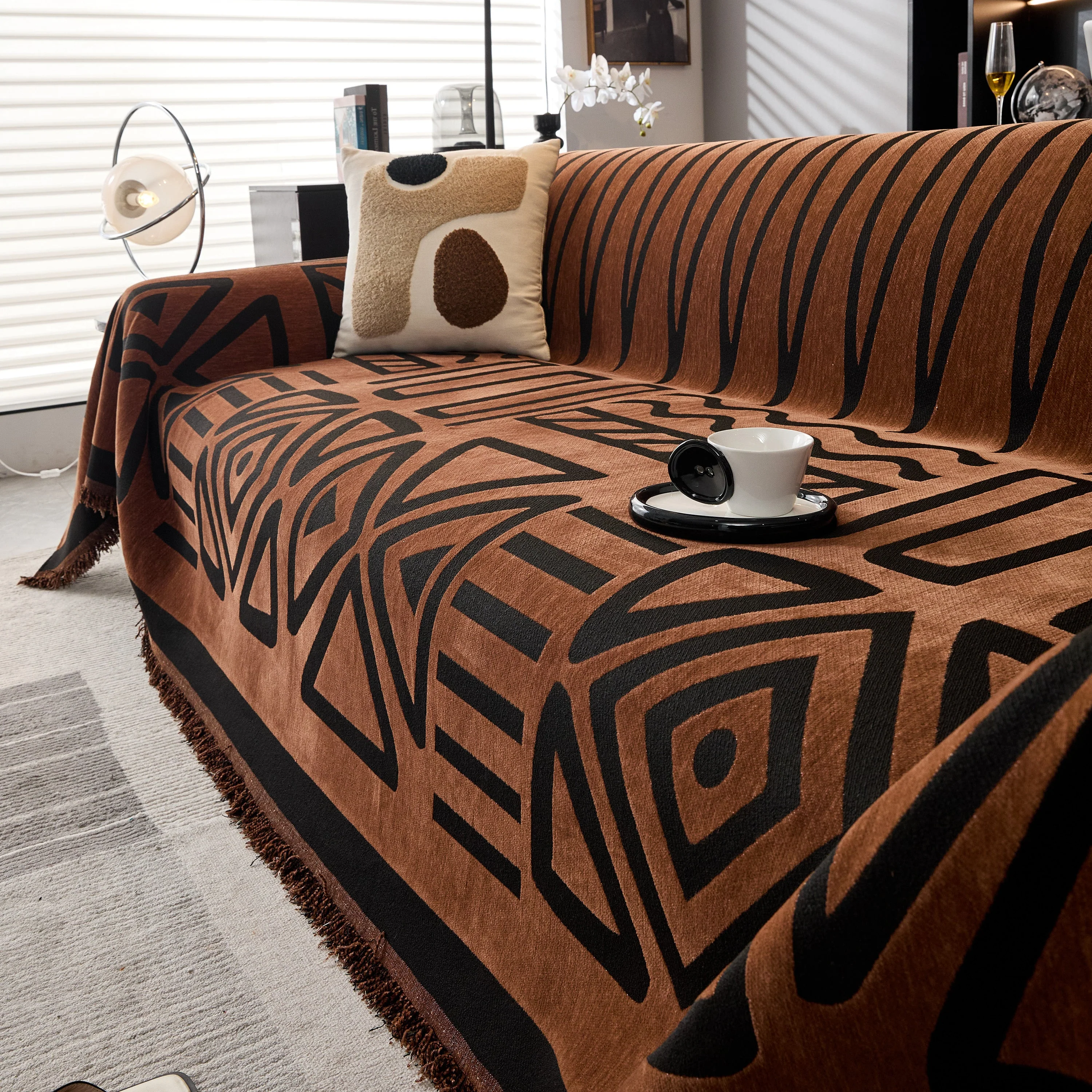 Boho Chenille Sofa Throw Covers Sectional Sofa Couch Cover Sofa Protector Covers - Image 16