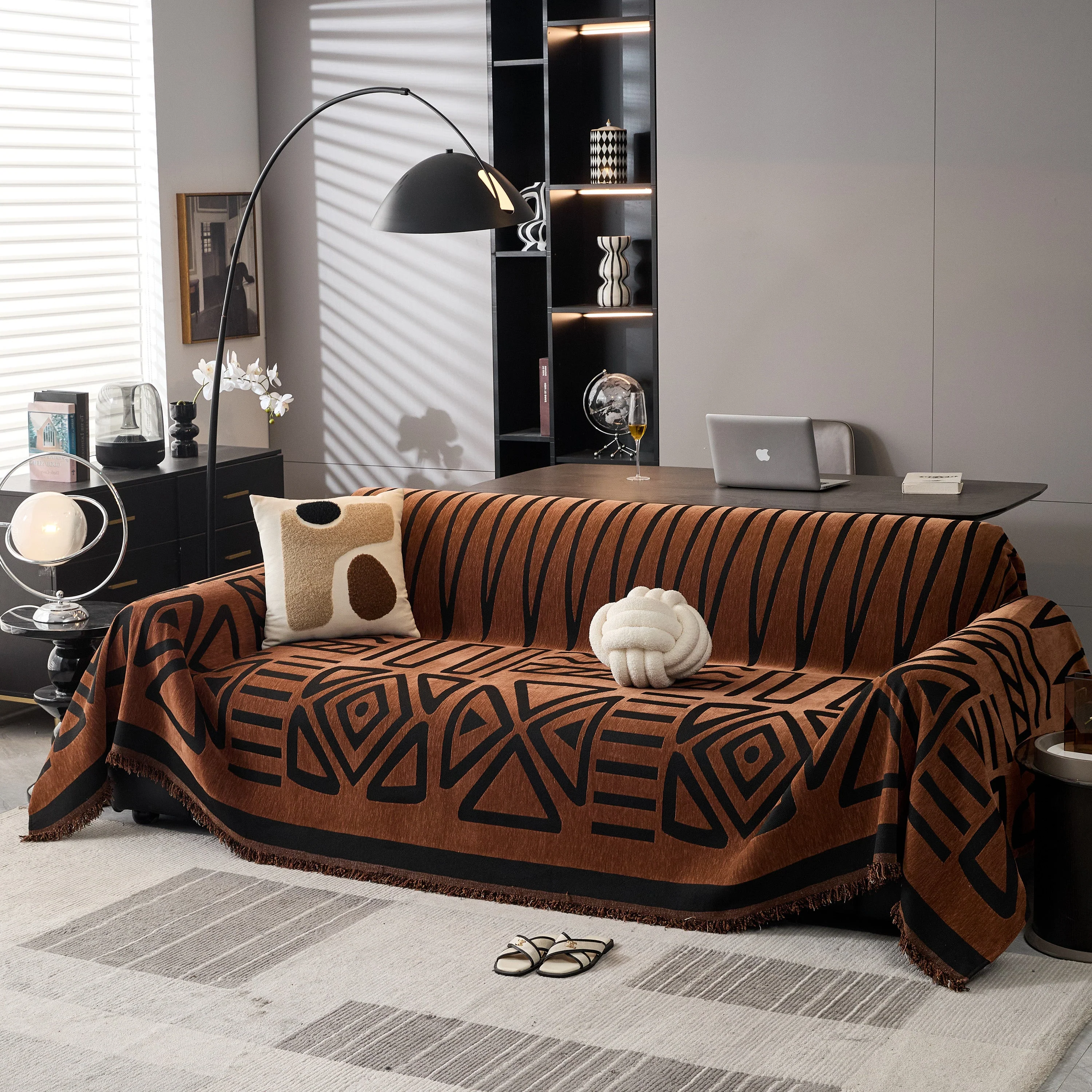 Boho Chenille Sofa Throw Covers Sectional Sofa Couch Cover Sofa Protector Covers - Image 21