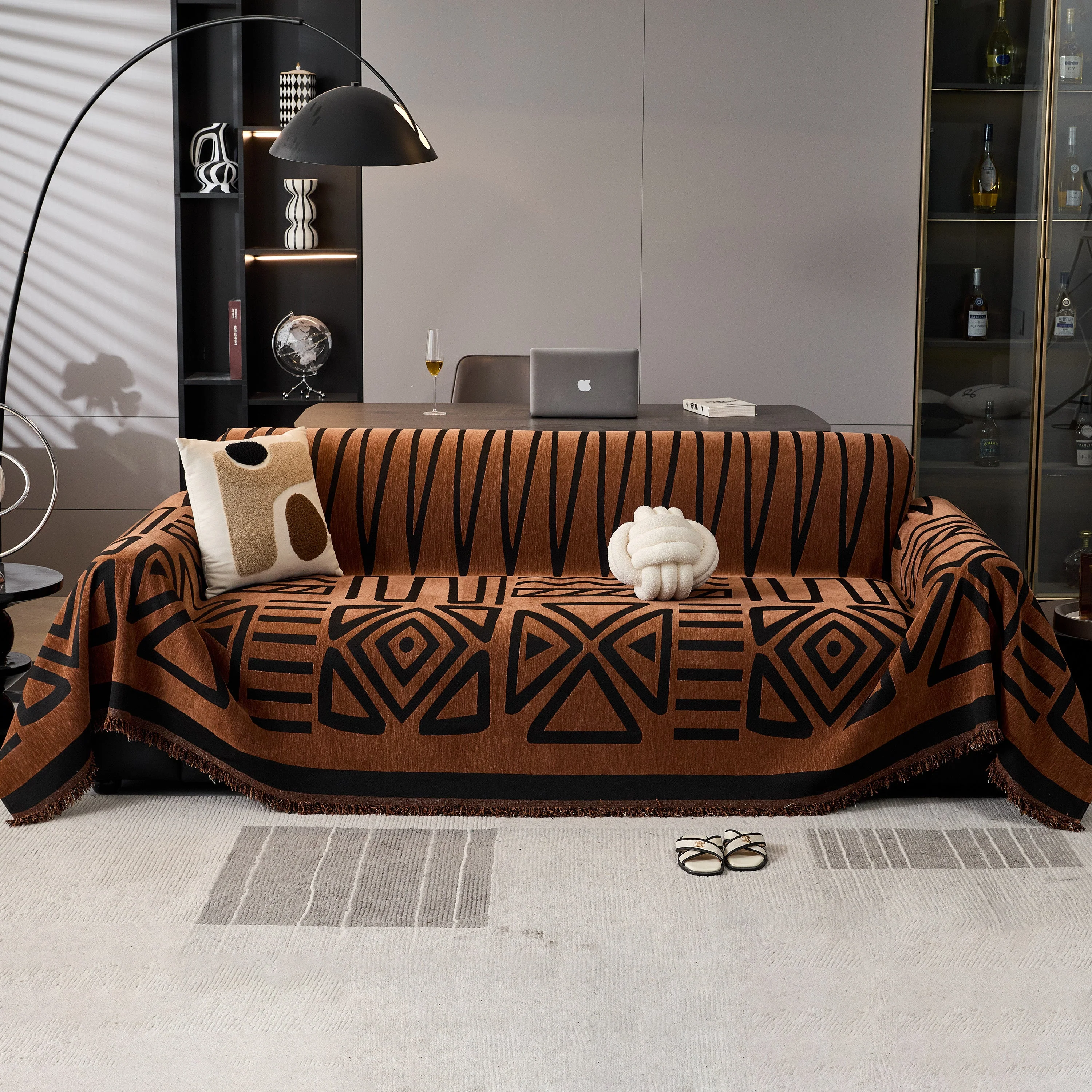 Boho Chenille Sofa Throw Covers Sectional Sofa Couch Cover Sofa Protector Covers - Image 24