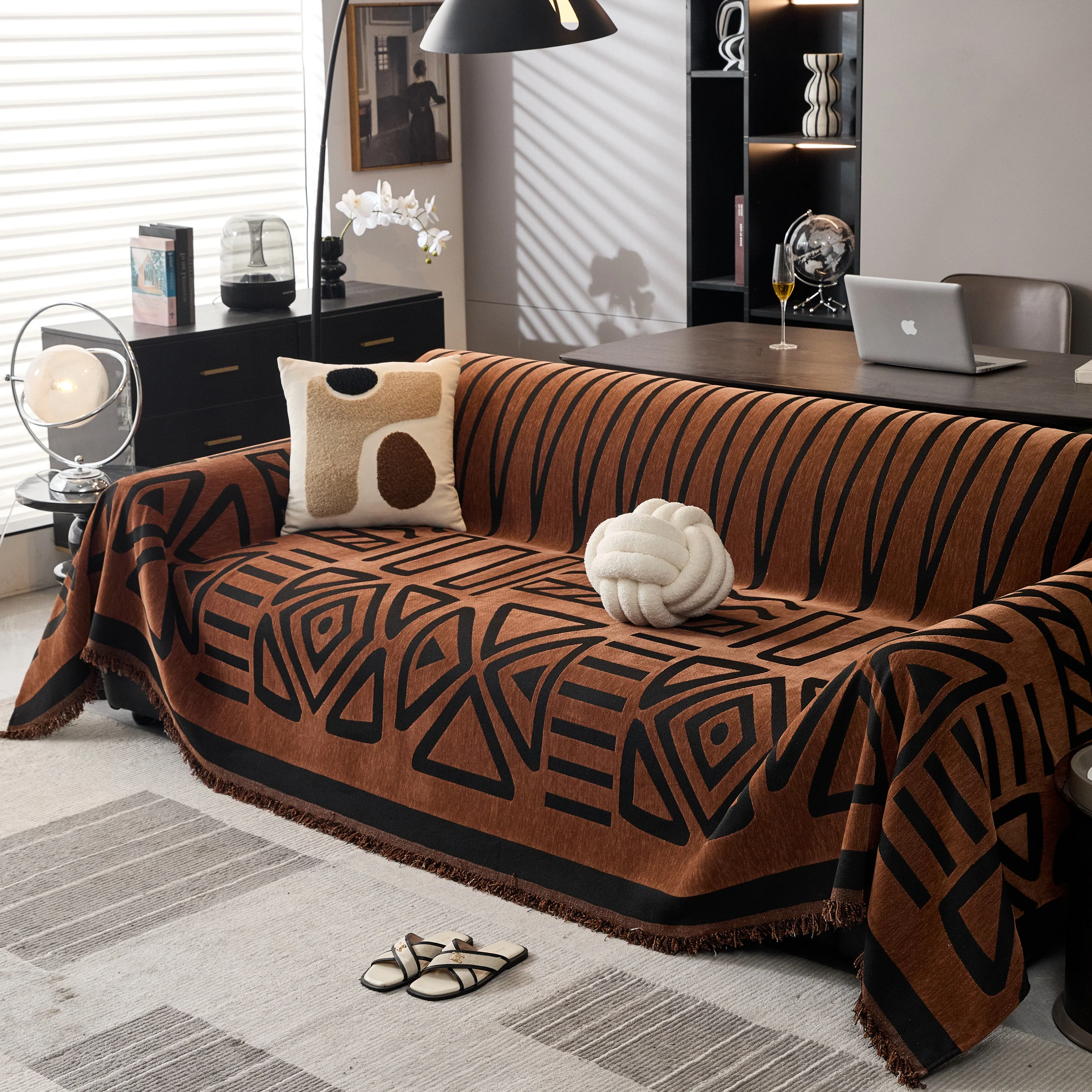 Boho Chenille Sofa Throw Covers Sectional Sofa Couch Cover Sofa Protector Covers - Image 25