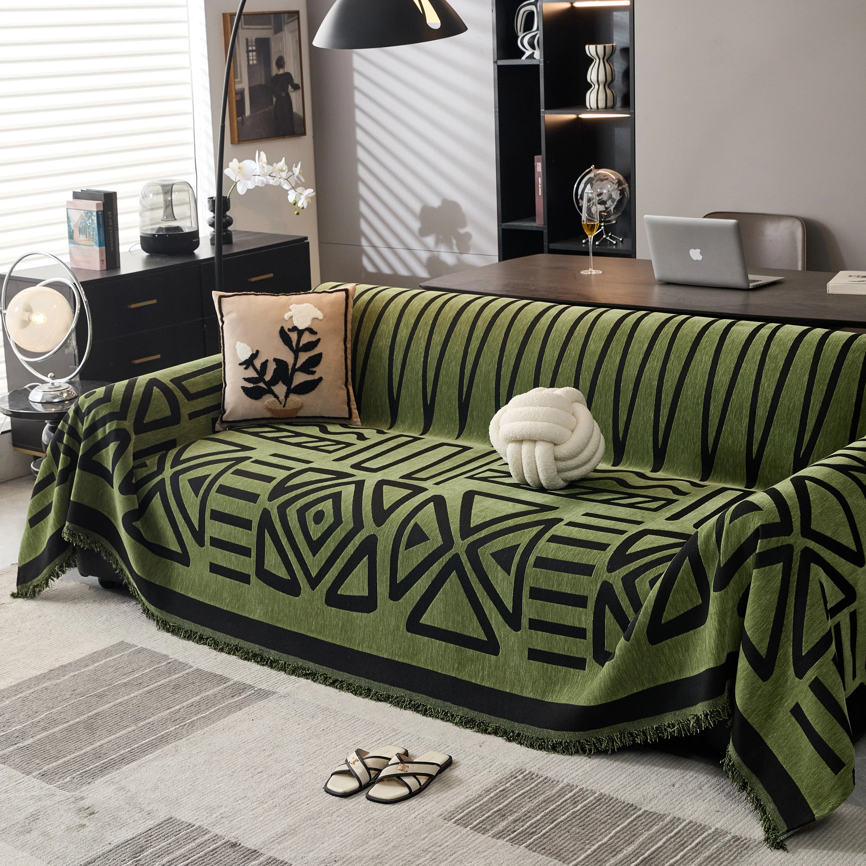Boho Chenille Sofa Throw Covers Sectional Sofa Couch Cover Sofa Protector Covers - Image 27
