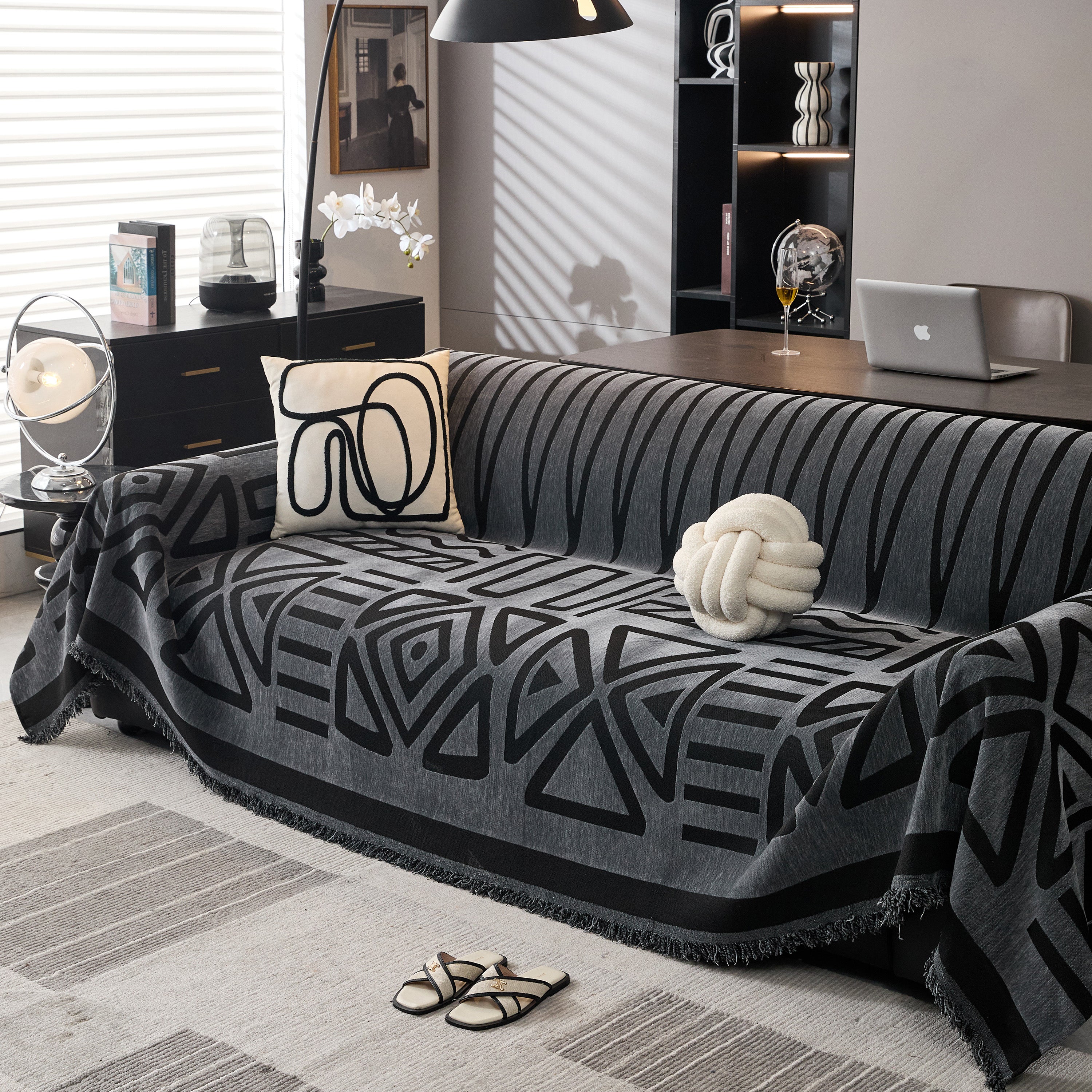 Boho Chenille Sofa Throw Covers Sectional Sofa Couch Cover Sofa Protector Covers - Image 28