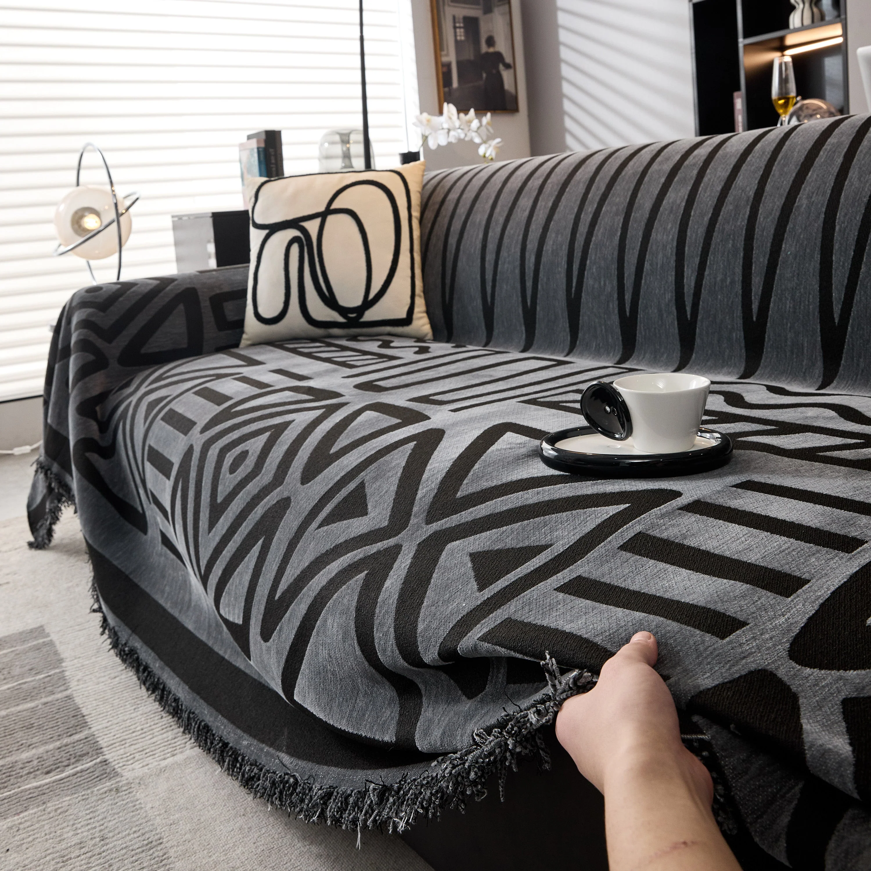 Boho Chenille Sofa Throw Covers Sectional Sofa Couch Cover Sofa Protector Covers - Image 32