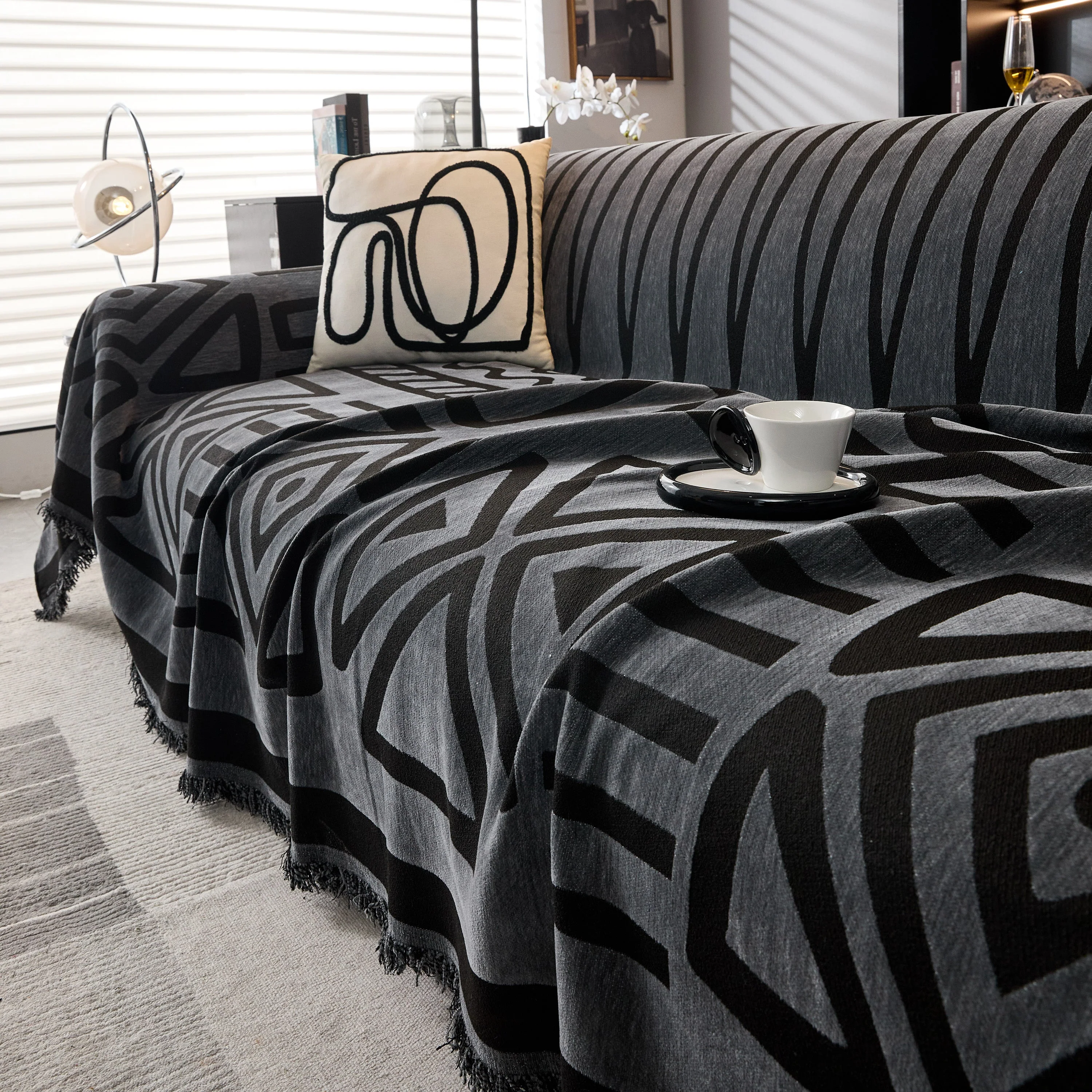 Boho Chenille Sofa Throw Covers Sectional Sofa Couch Cover Sofa Protector Covers - Image 35