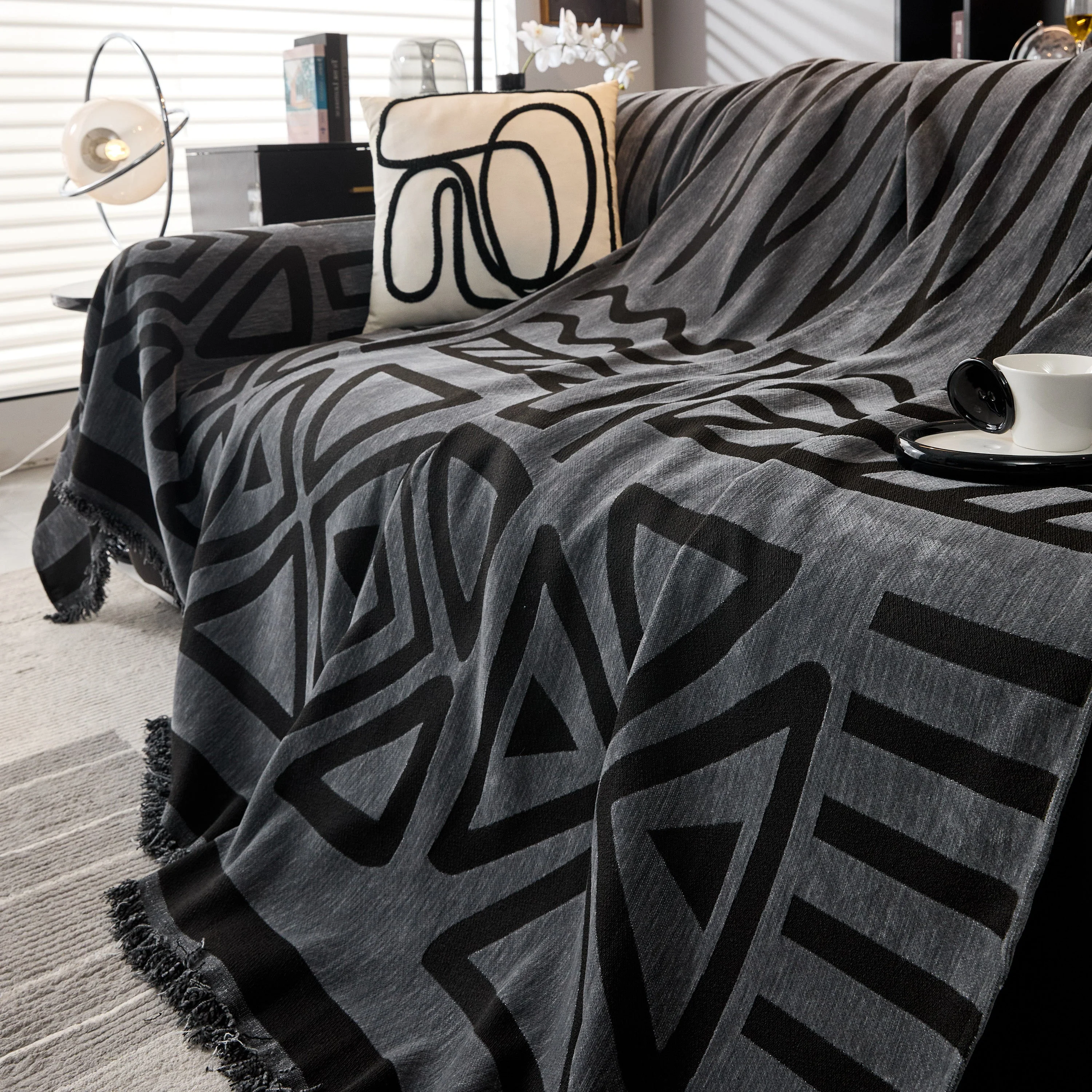 Boho Chenille Sofa Throw Covers Sectional Sofa Couch Cover Sofa Protector Covers - Image 36
