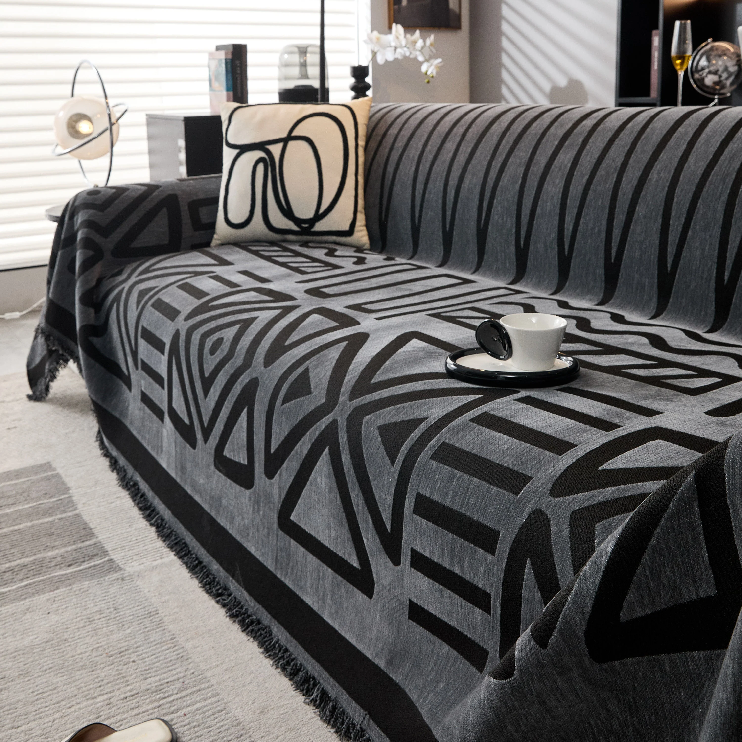 Boho Chenille Sofa Throw Covers Sectional Sofa Couch Cover Sofa Protector Covers - Image 40