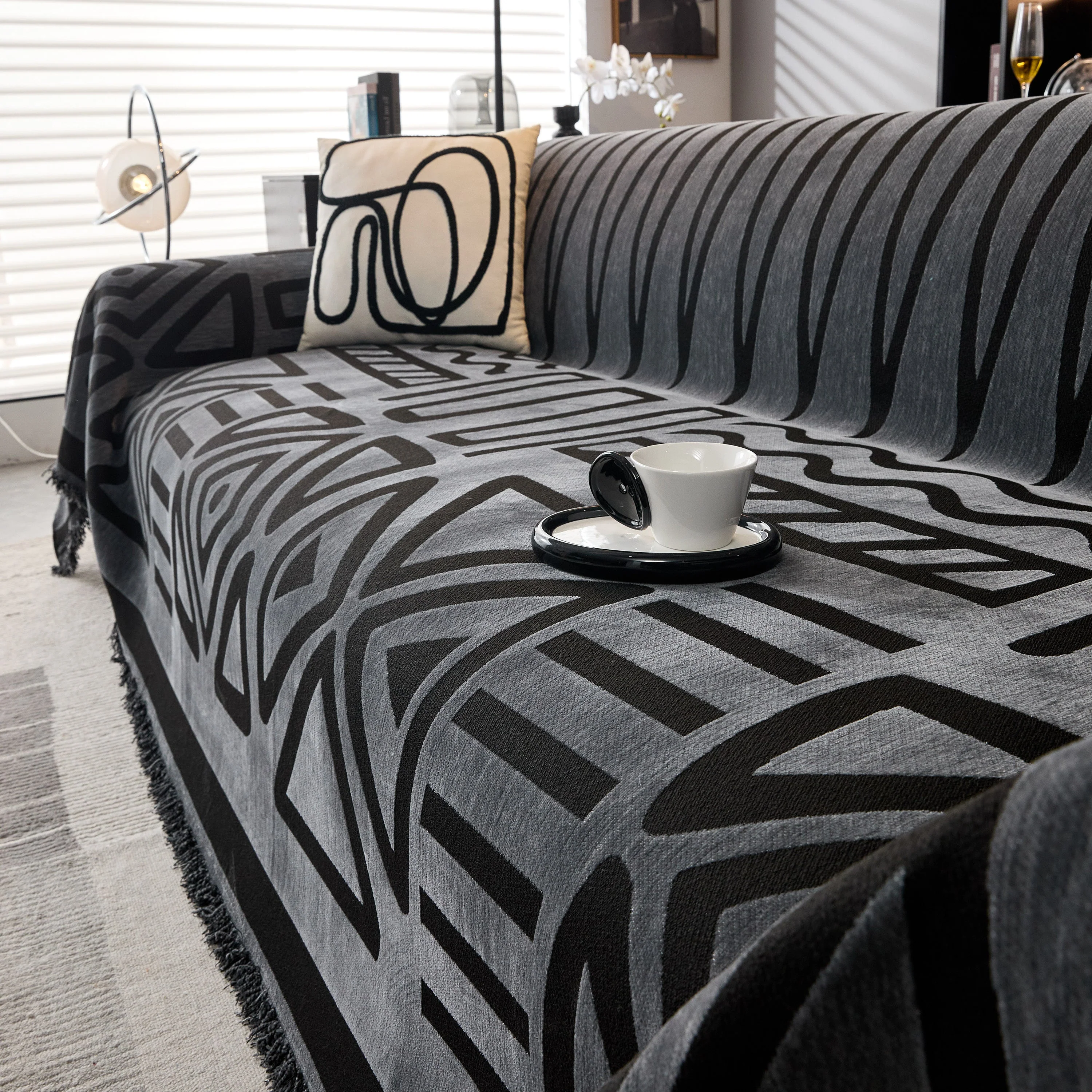 Boho Chenille Sofa Throw Covers Sectional Sofa Couch Cover Sofa Protector Covers - Image 43