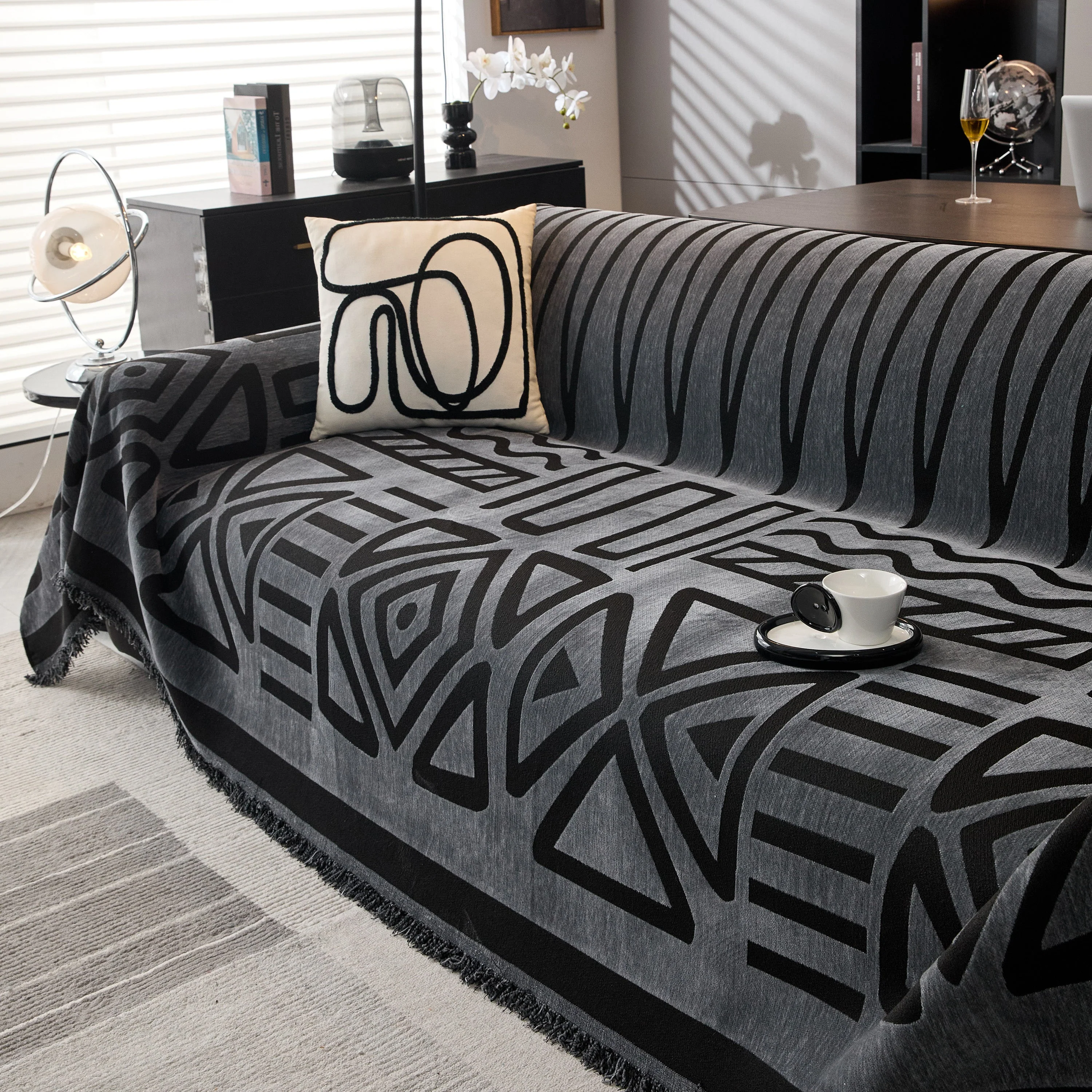 Boho Chenille Sofa Throw Covers Sectional Sofa Couch Cover Sofa Protector Covers - Image 45