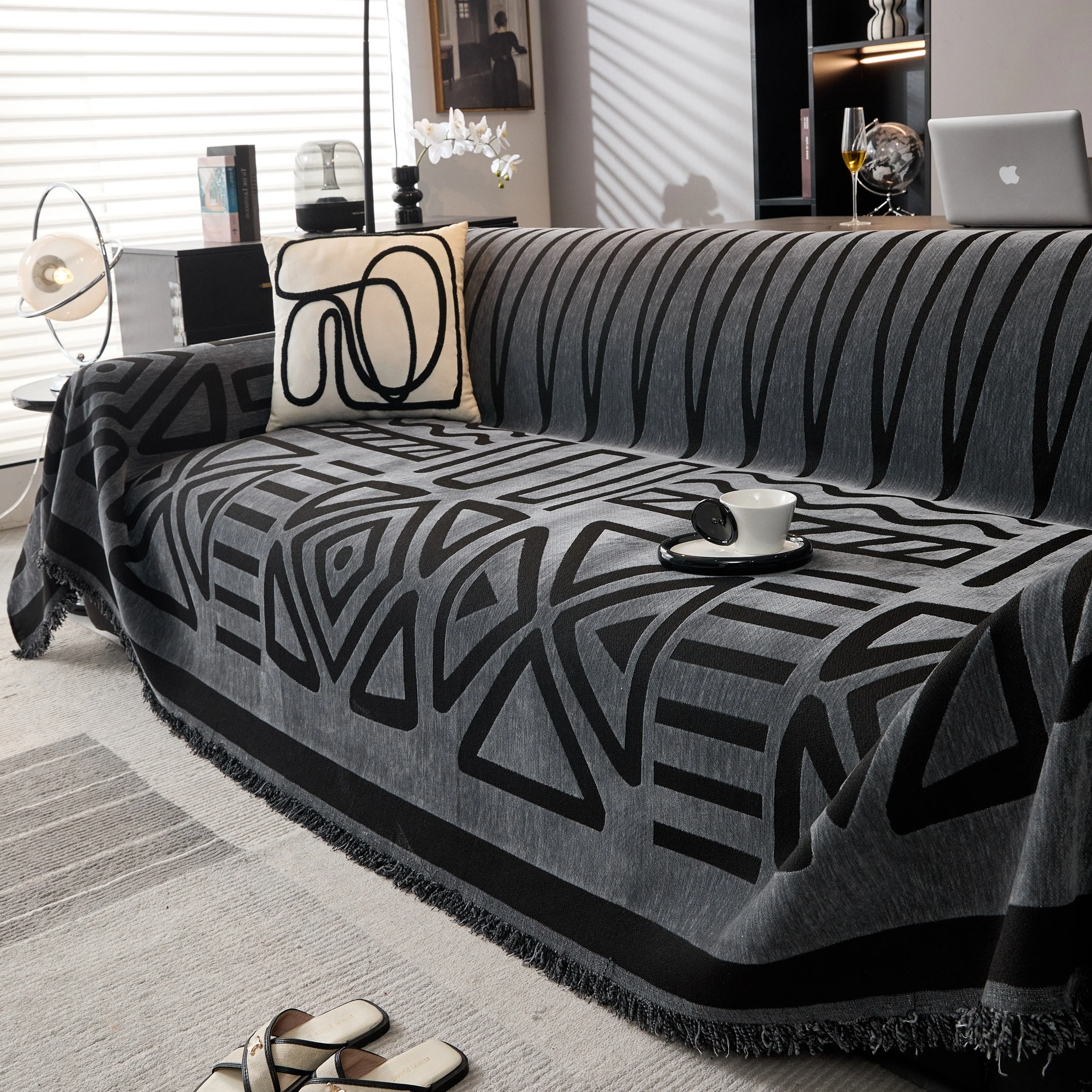Boho Chenille Sofa Throw Covers Sectional Sofa Couch Cover Sofa Protector Covers - Image 46