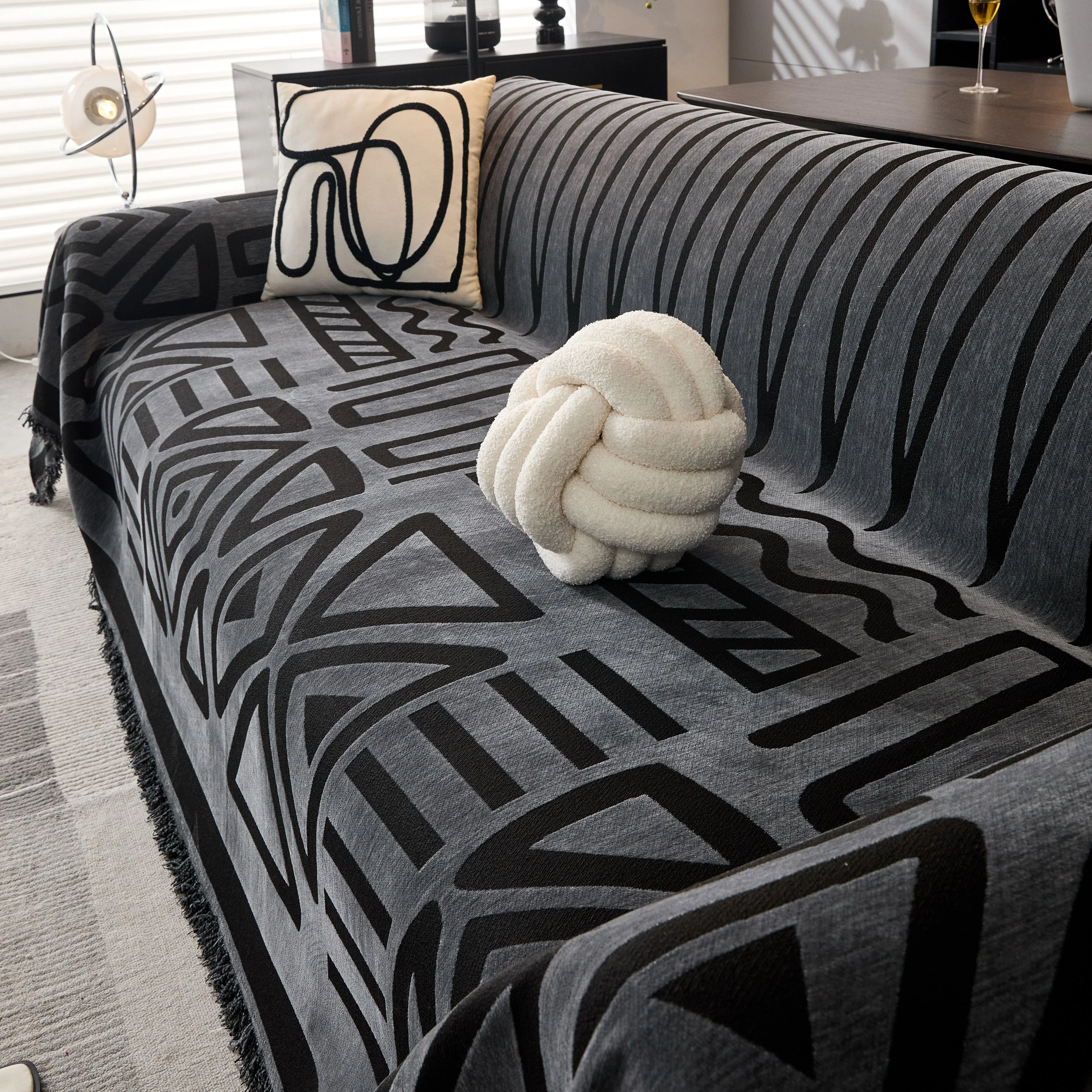 Boho Chenille Sofa Throw Covers Sectional Sofa Couch Cover Sofa Protector Covers - Image 48