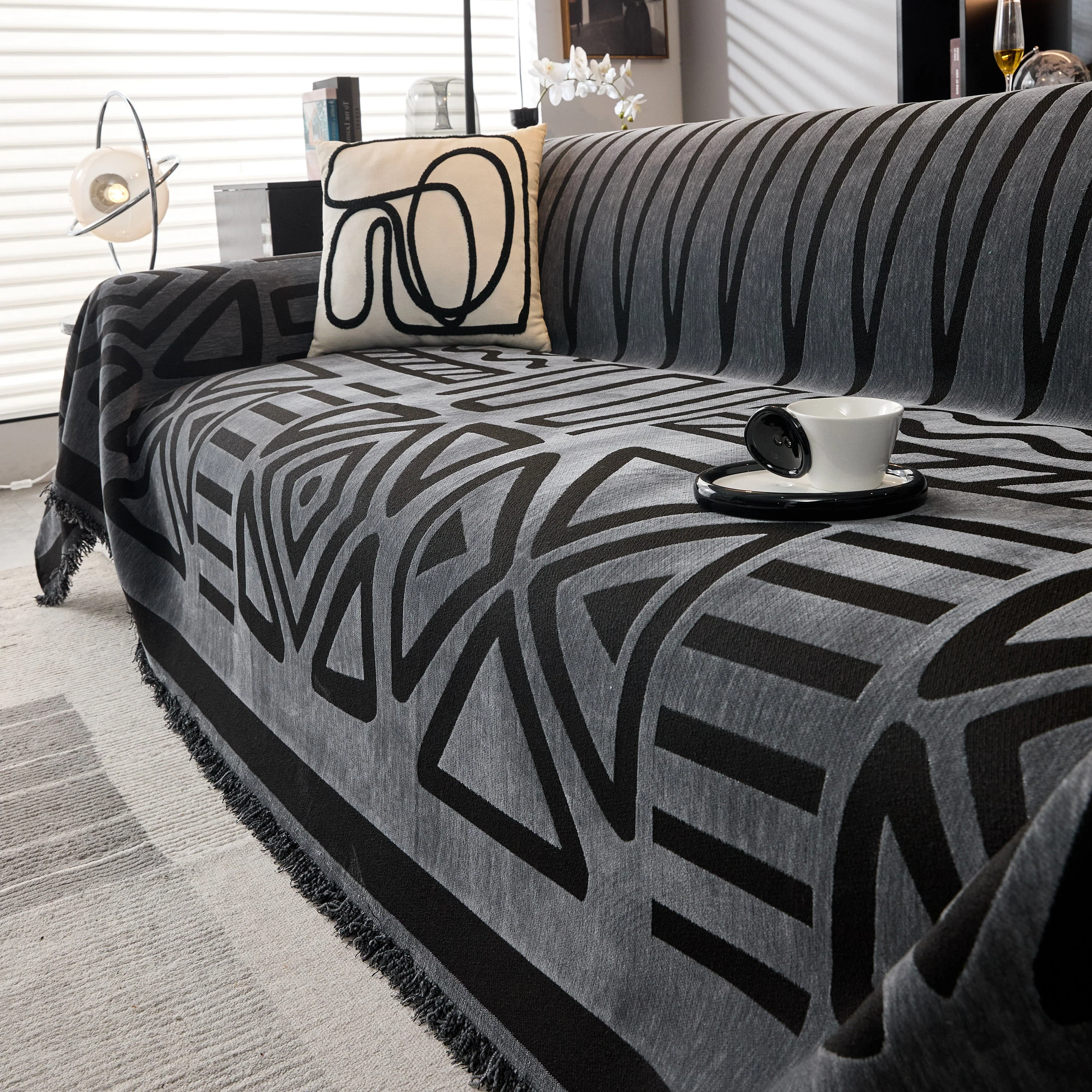 Boho Chenille Sofa Throw Covers Sectional Sofa Couch Cover Sofa Protector Covers - Image 50