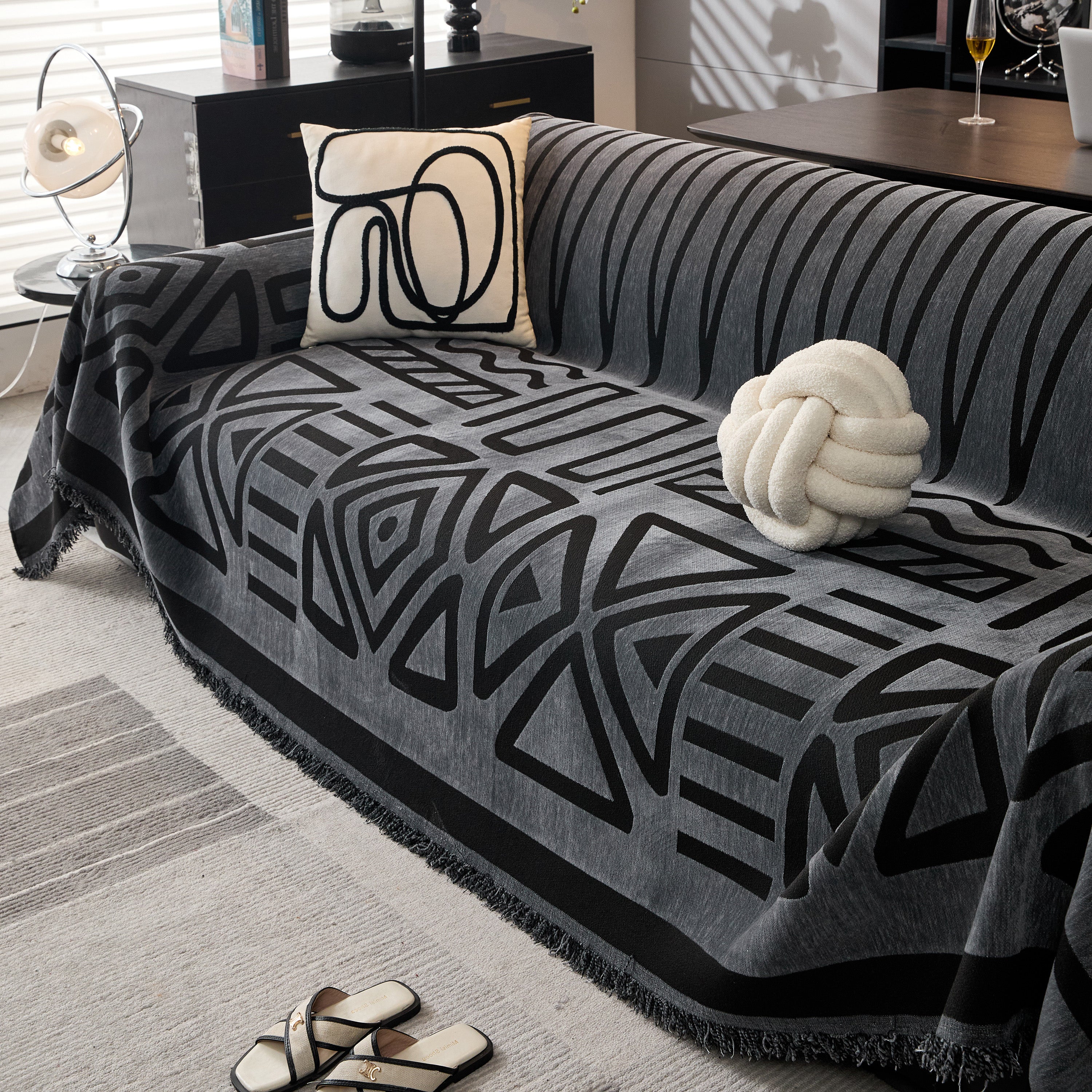 Boho Chenille Sofa Throw Covers Sectional Sofa Couch Cover Sofa Protector Covers - Image 56