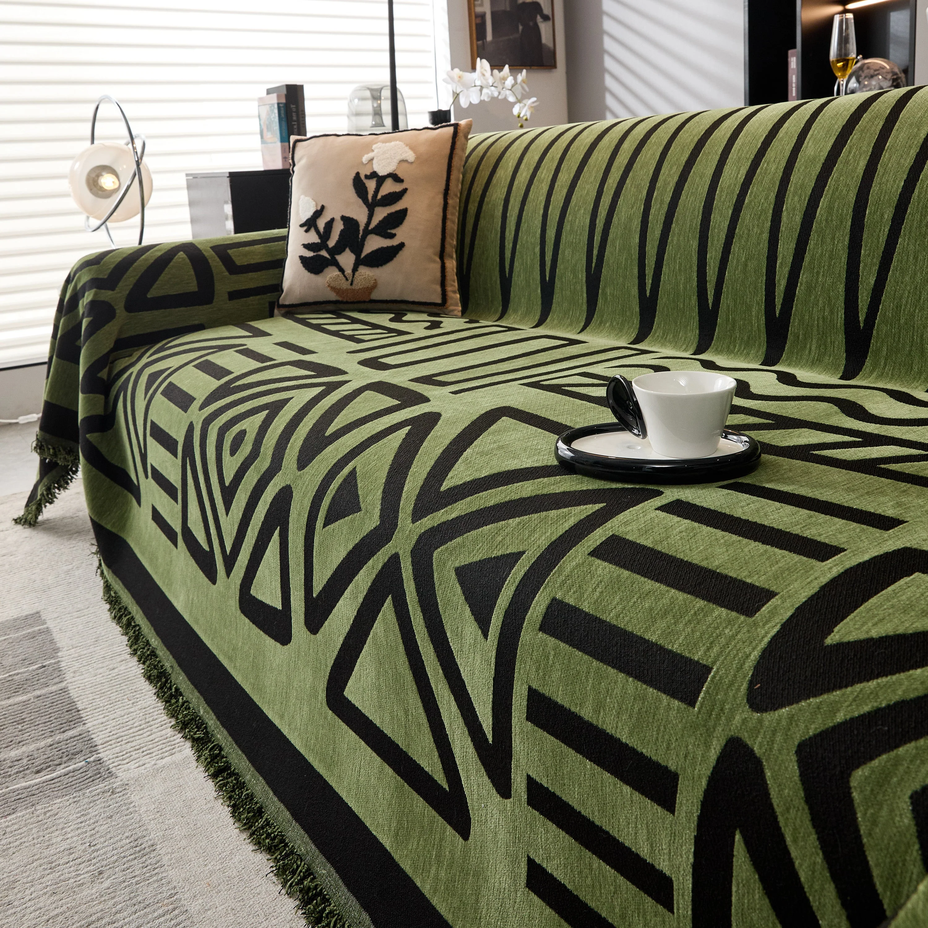 Boho Chenille Sofa Throw Covers Sectional Sofa Couch Cover Sofa Protector Covers - Image 64