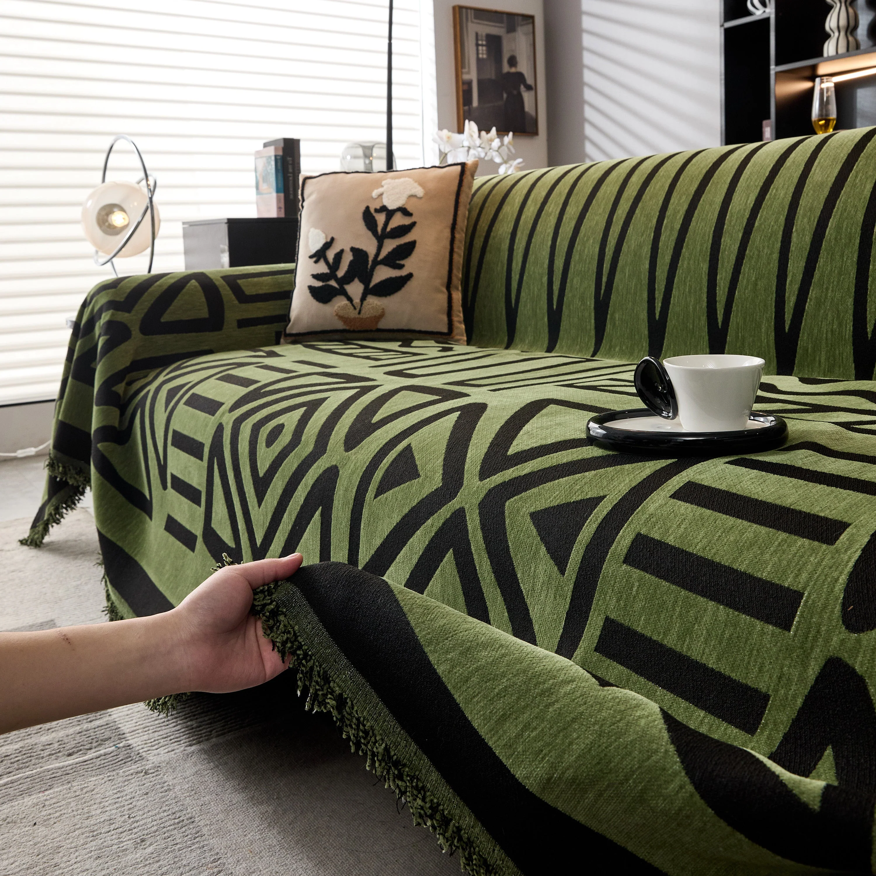 Boho Chenille Sofa Throw Covers Sectional Sofa Couch Cover Sofa Protector Covers - Image 65