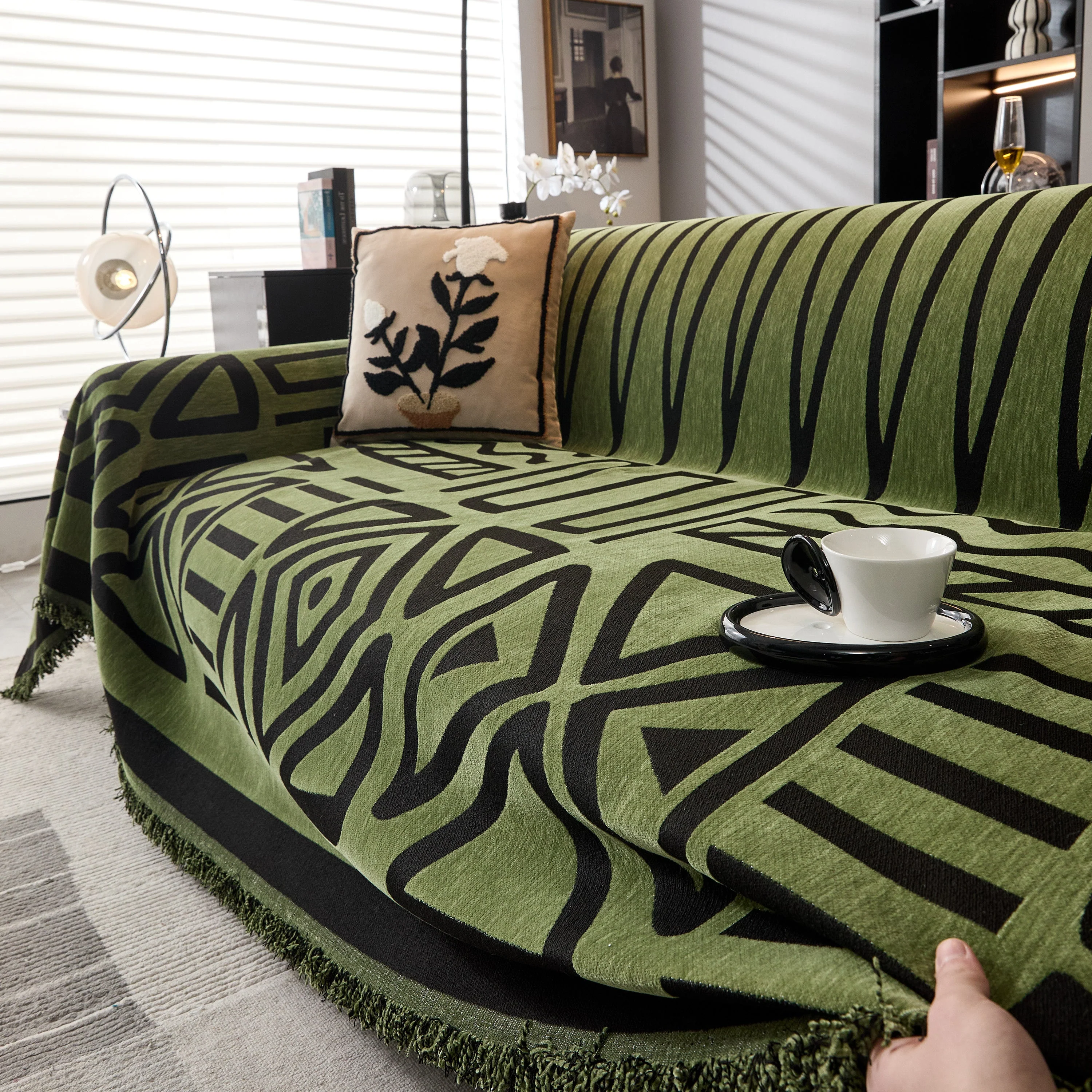 Boho Chenille Sofa Throw Covers Sectional Sofa Couch Cover Sofa Protector Covers - Image 69