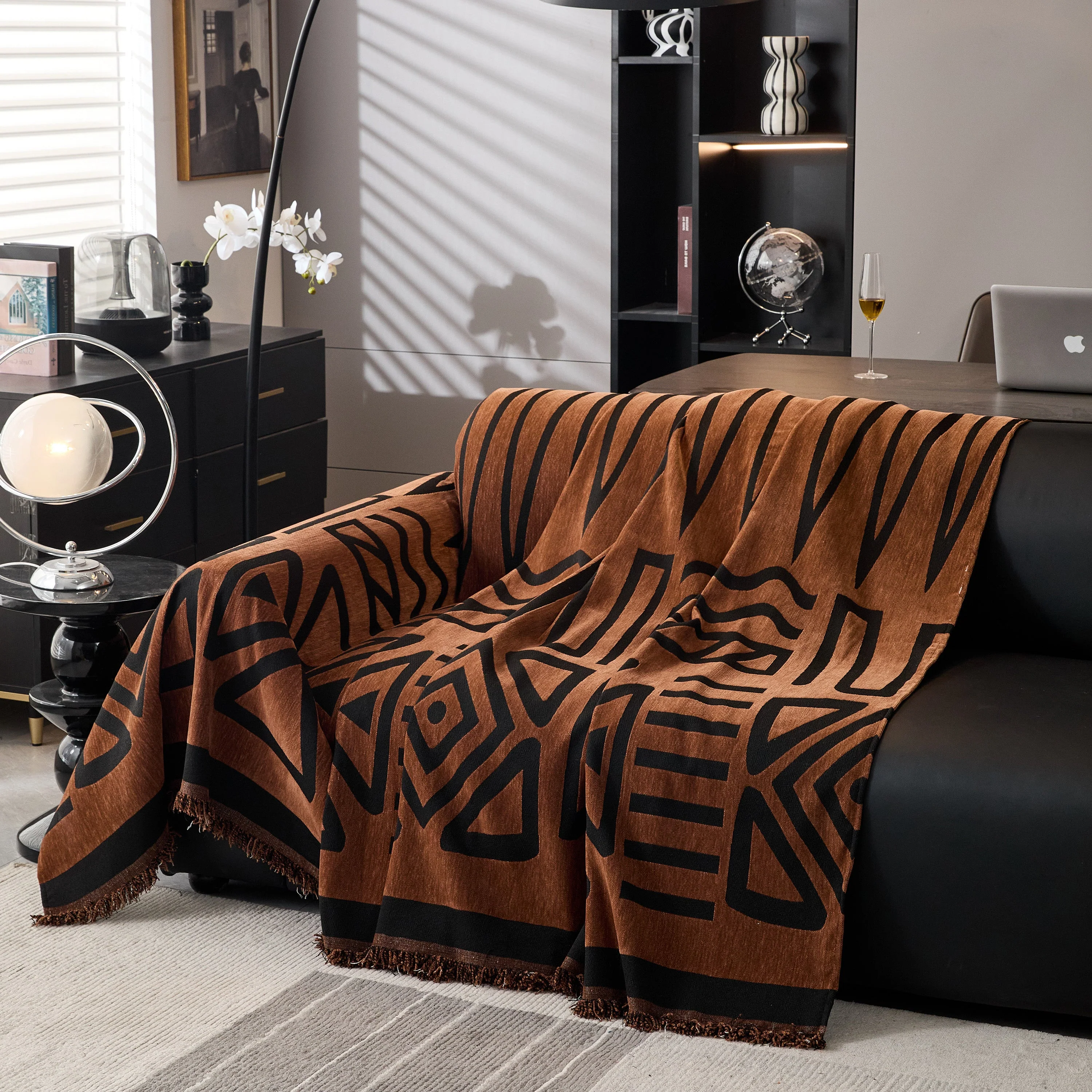 Boho Chenille Sofa Throw Covers Sectional Sofa Couch Cover Sofa Protector Covers - Image 9