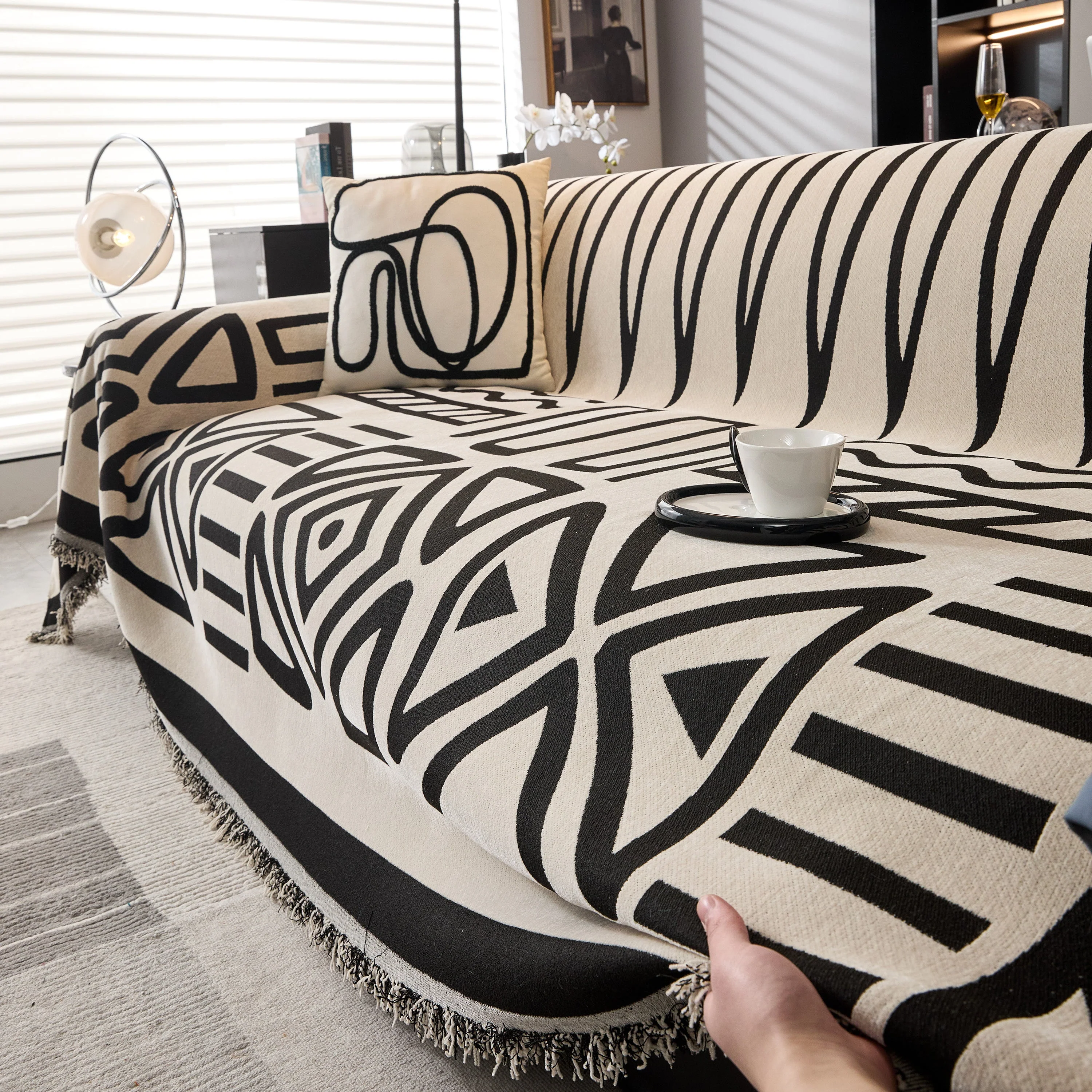Boho Chenille Sofa Throw Covers Sectional Sofa Couch Cover Sofa Protector Covers - Image 90