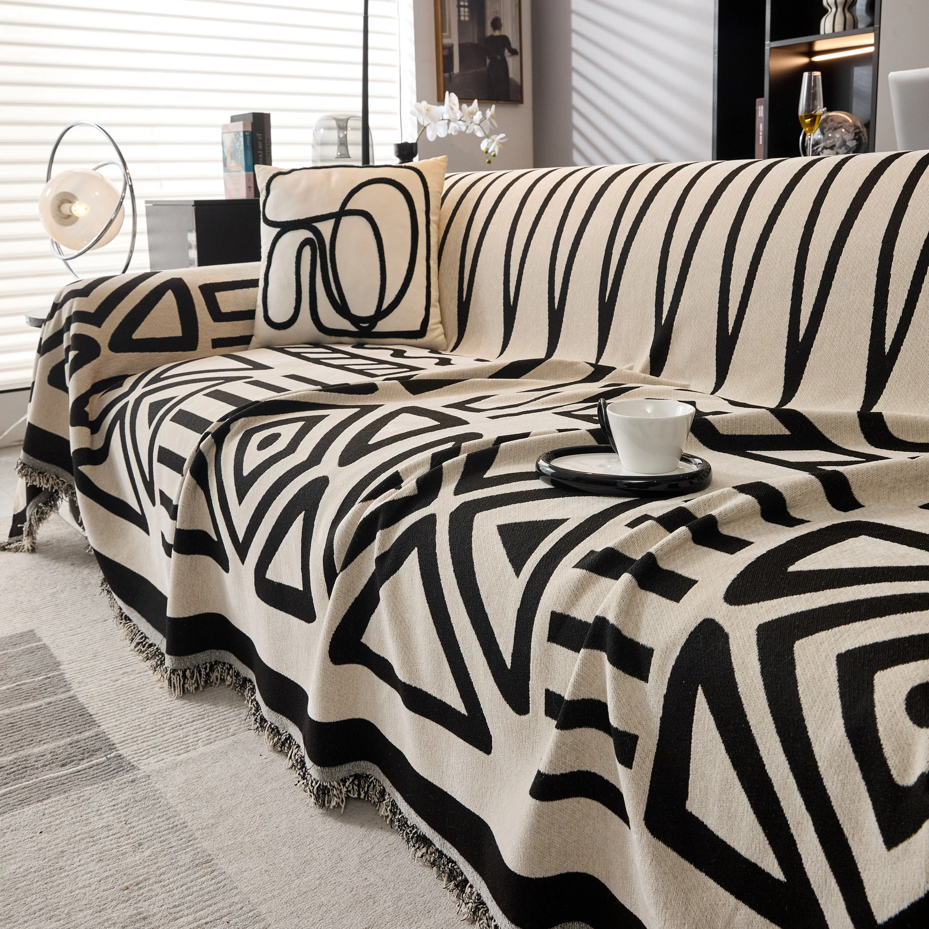 Boho Chenille Sofa Throw Covers Sectional Sofa Couch Cover Sofa Protector Covers - Image 92