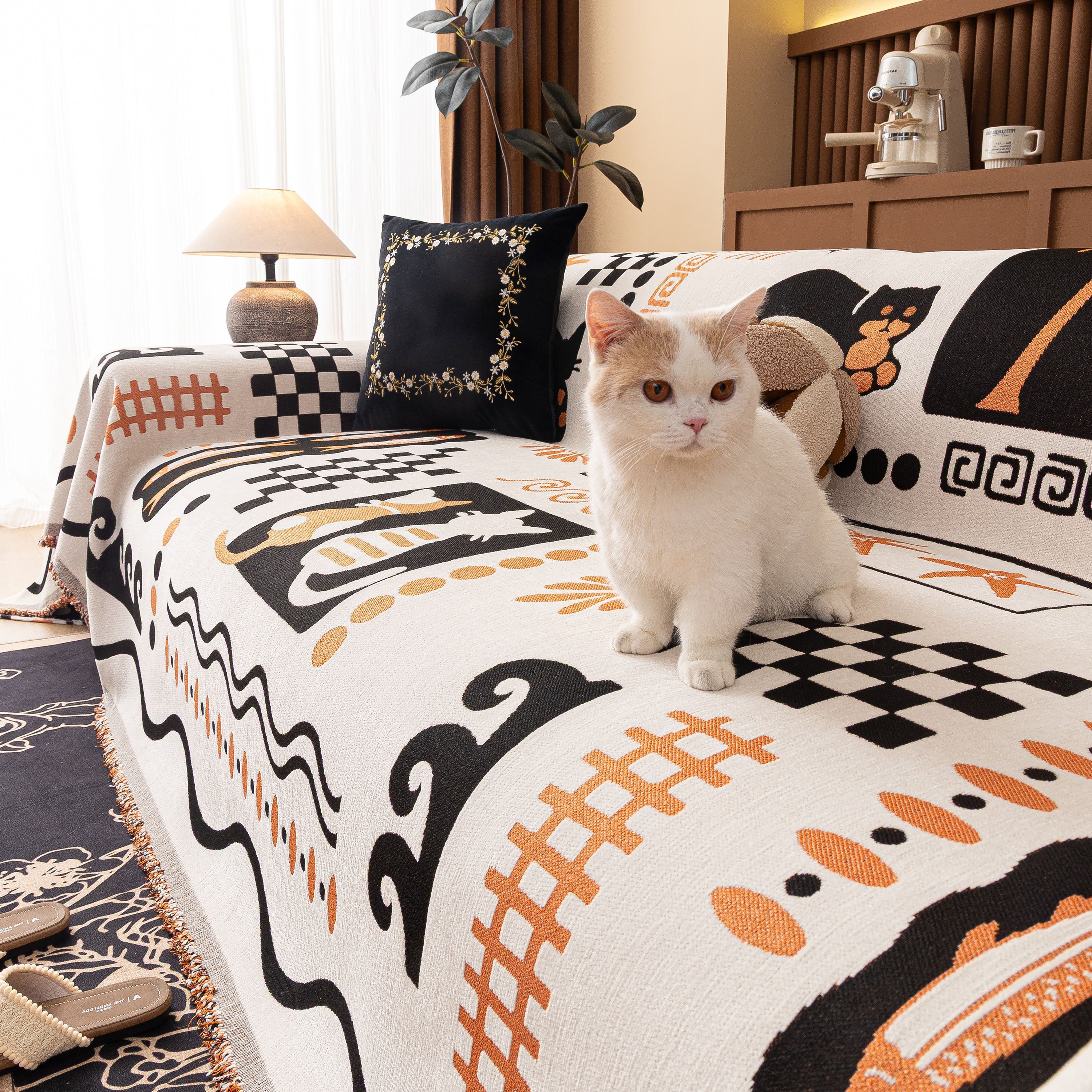 Boho Chic Woven Throw Blanket for Couch, Washable Couch Cover for Pets, Dogs, Cats - Image 13