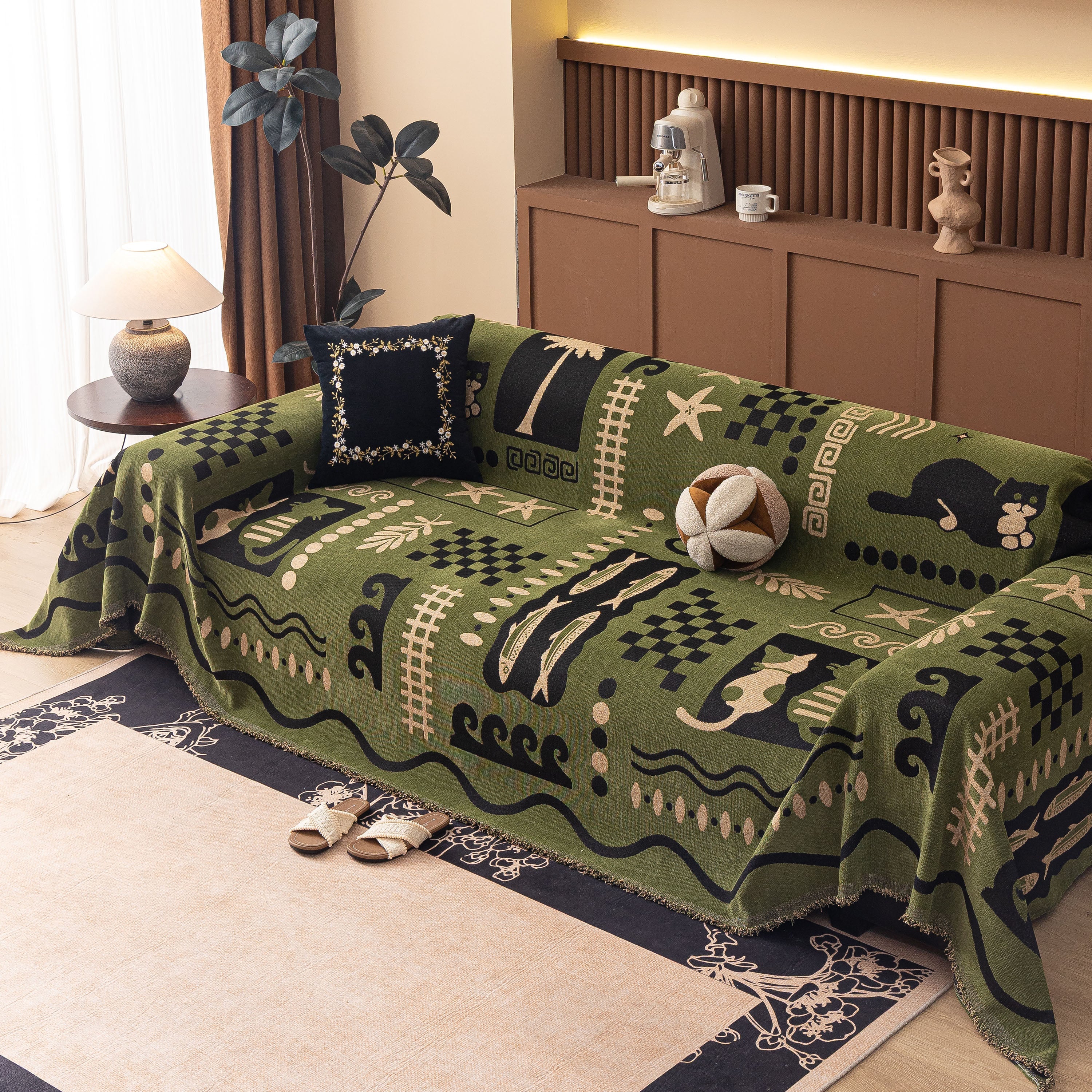 Boho Chic Woven Throw Blanket for Couch, Washable Couch Cover for Pets, Dogs, Cats - Image 18