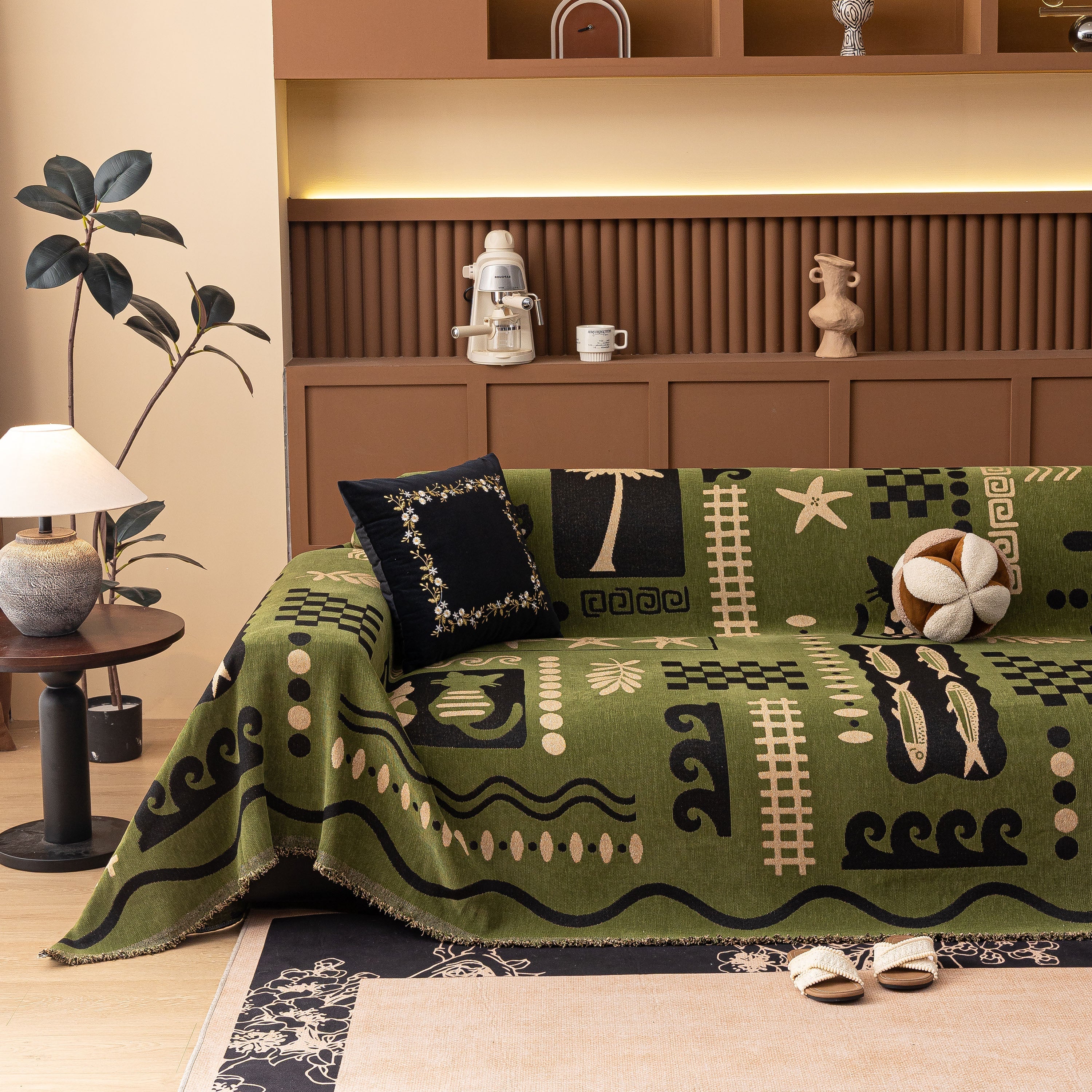 Boho Chic Woven Throw Blanket for Couch, Washable Couch Cover for Pets, Dogs, Cats - Image 19