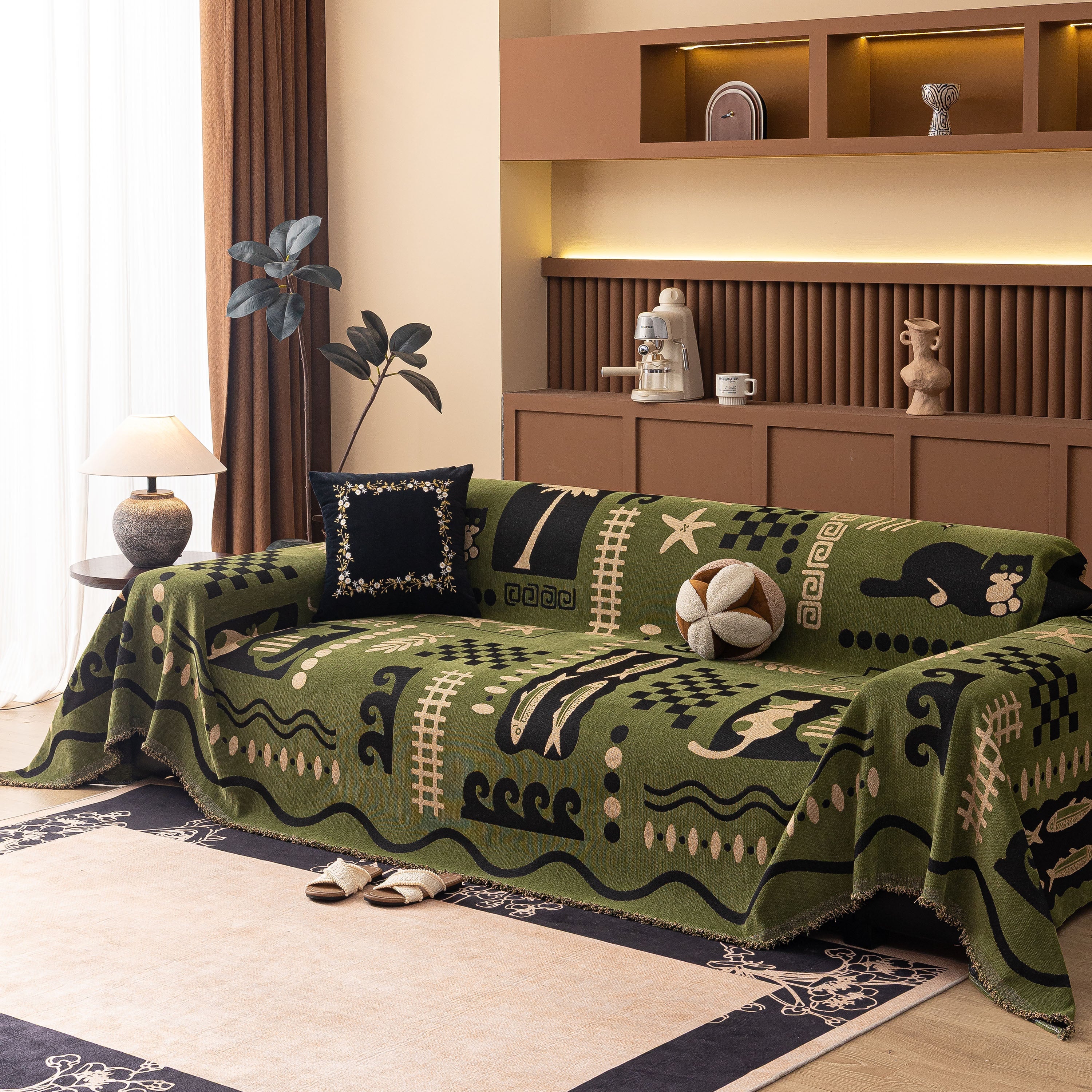 Boho Chic Woven Throw Blanket for Couch, Washable Couch Cover for Pets, Dogs, Cats - Image 20