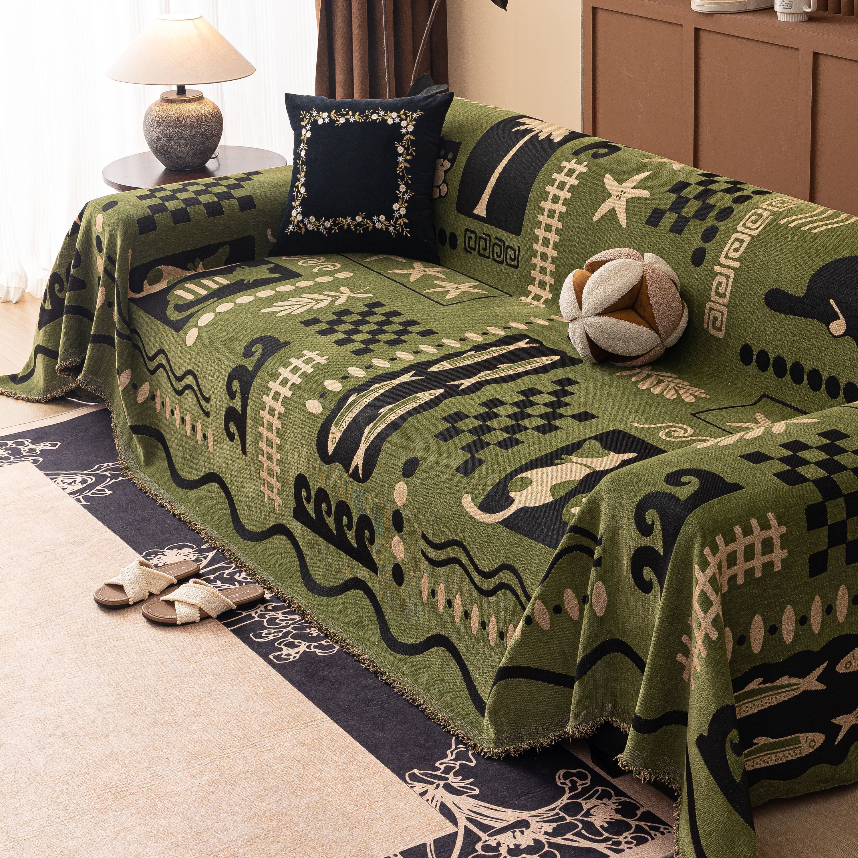 Boho Chic Woven Throw Blanket for Couch, Washable Couch Cover for Pets, Dogs, Cats - Image 21
