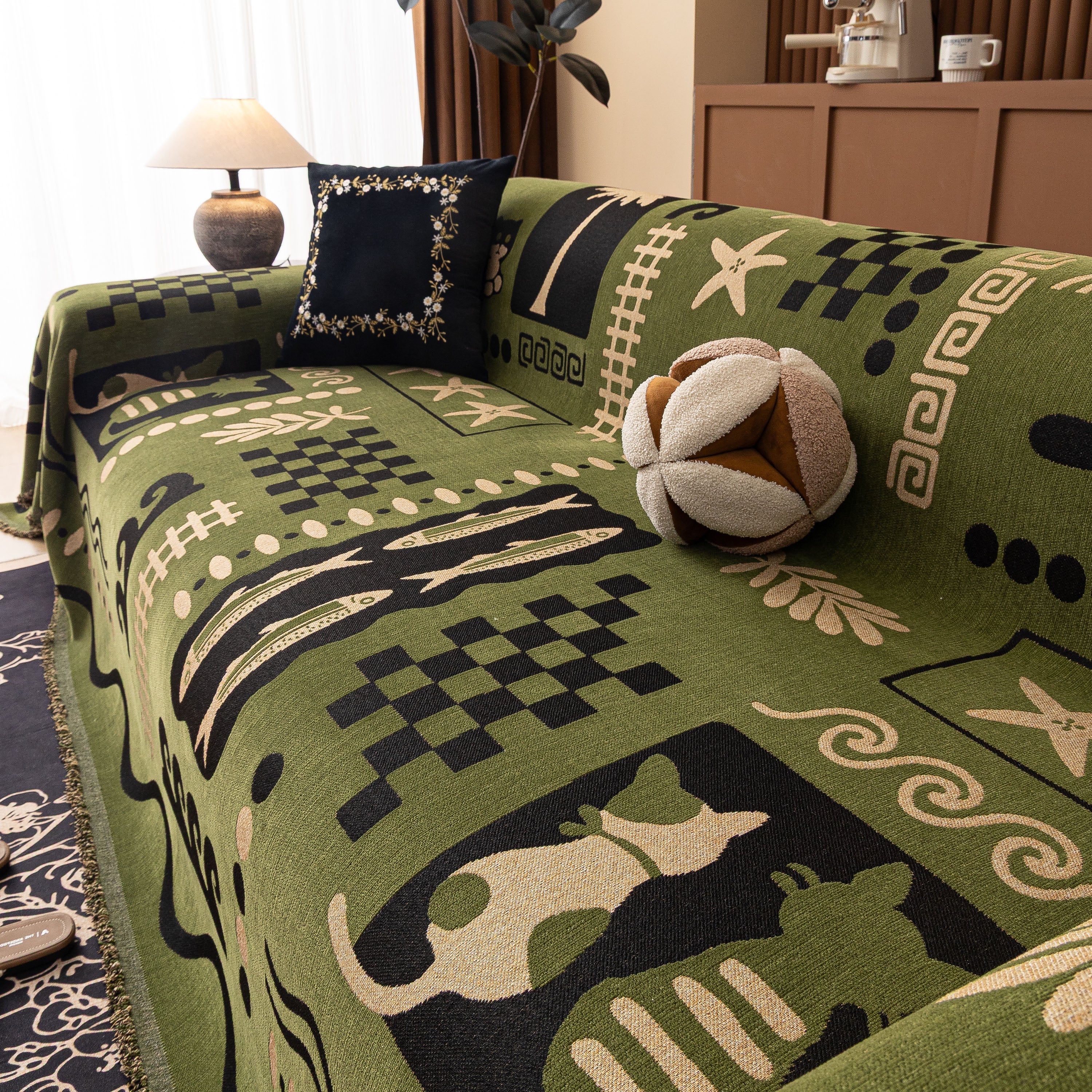 Boho Chic Woven Throw Blanket for Couch, Washable Couch Cover for Pets, Dogs, Cats - Image 23