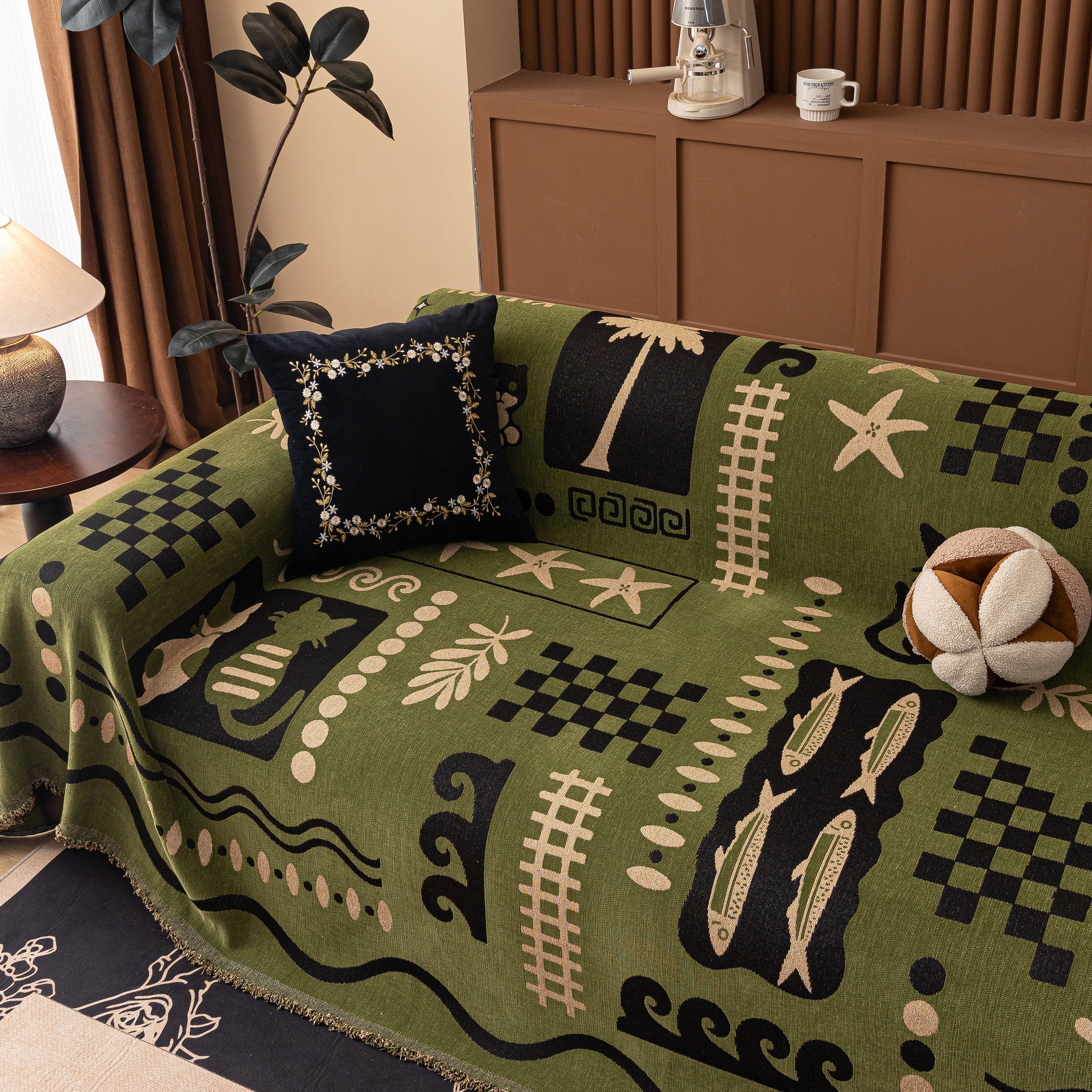 Boho Chic Woven Throw Blanket for Couch, Washable Couch Cover for Pets, Dogs, Cats - Image 24