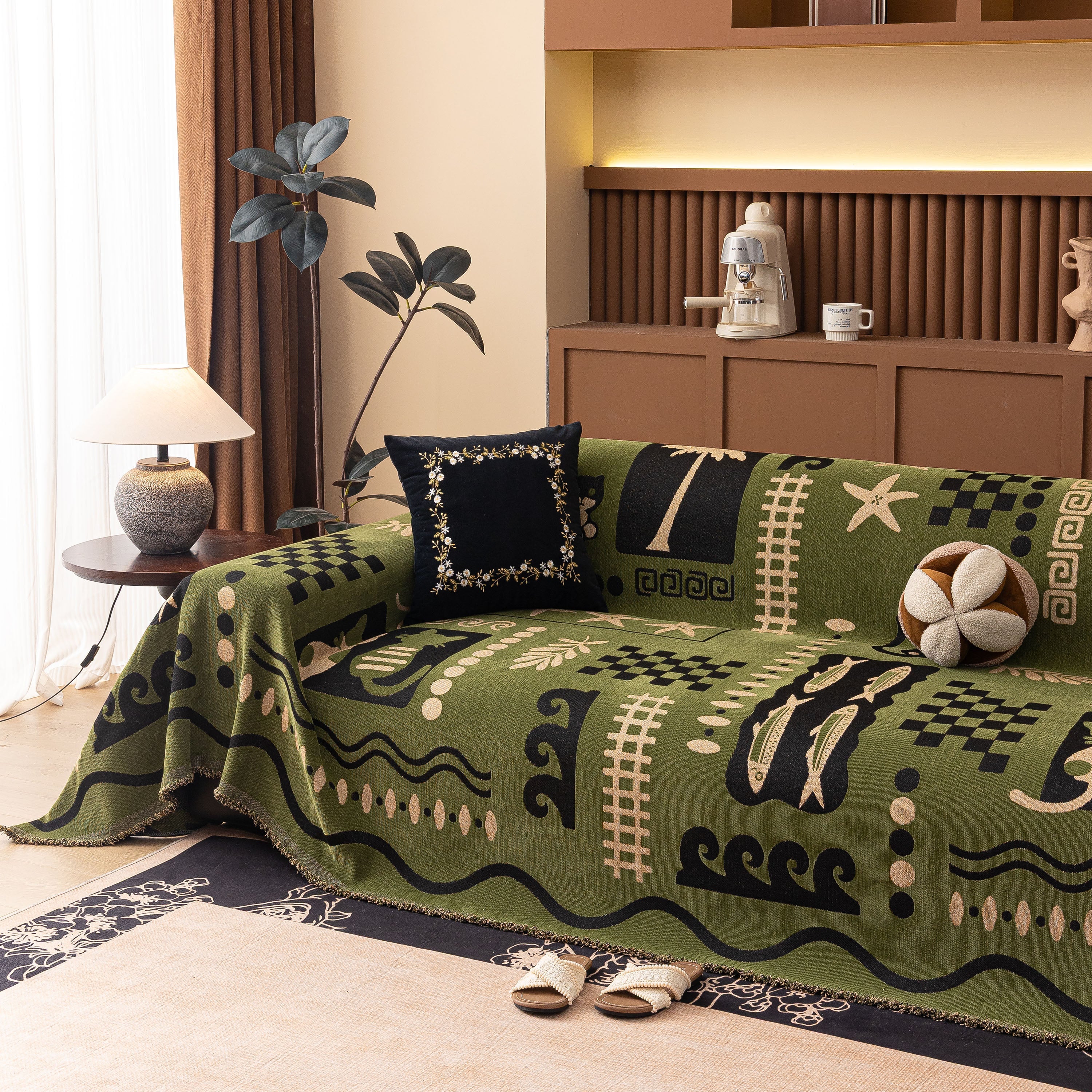 Boho Chic Woven Throw Blanket for Couch, Washable Couch Cover for Pets, Dogs, Cats - Image 25