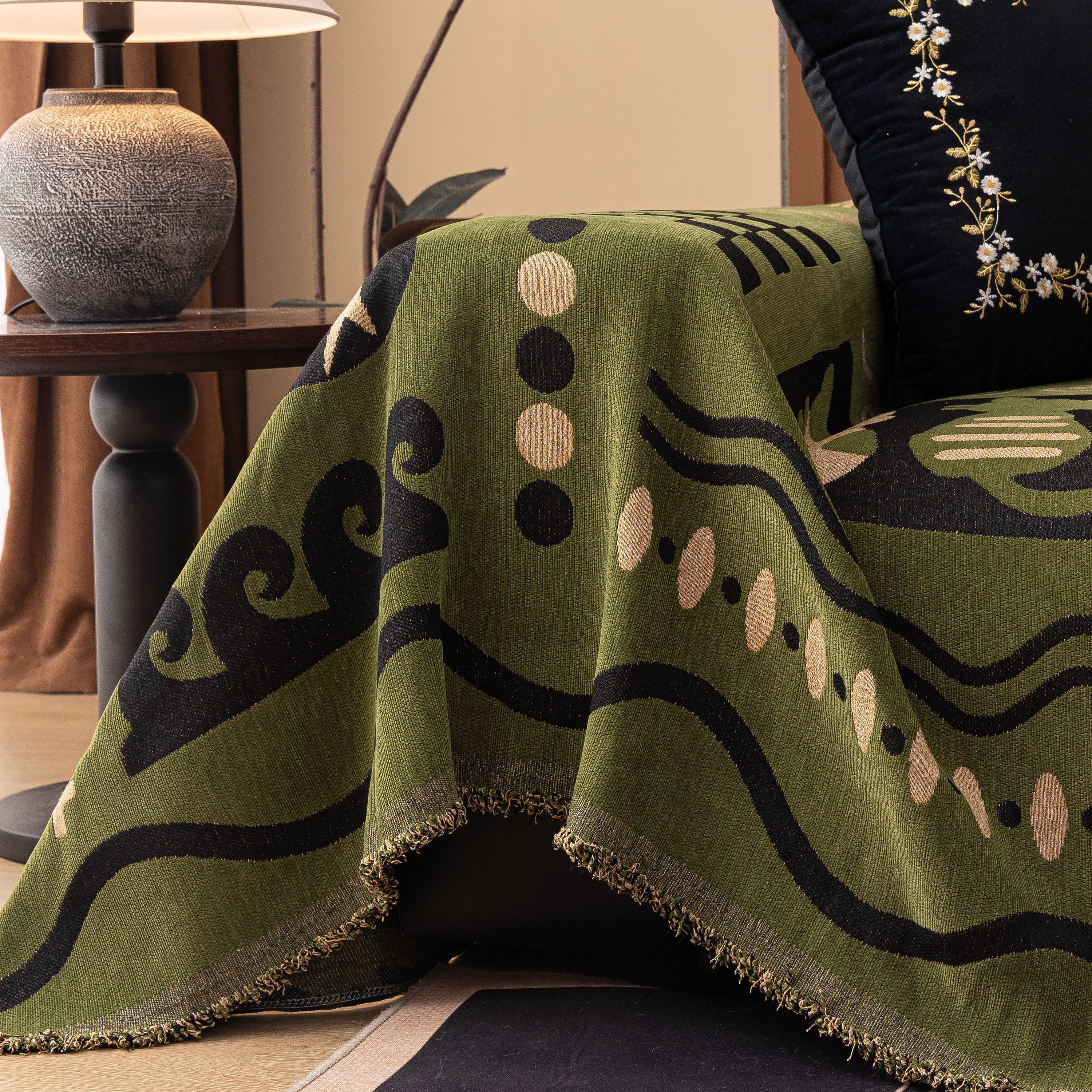 Boho Chic Woven Throw Blanket for Couch, Washable Couch Cover for Pets, Dogs, Cats - Image 26
