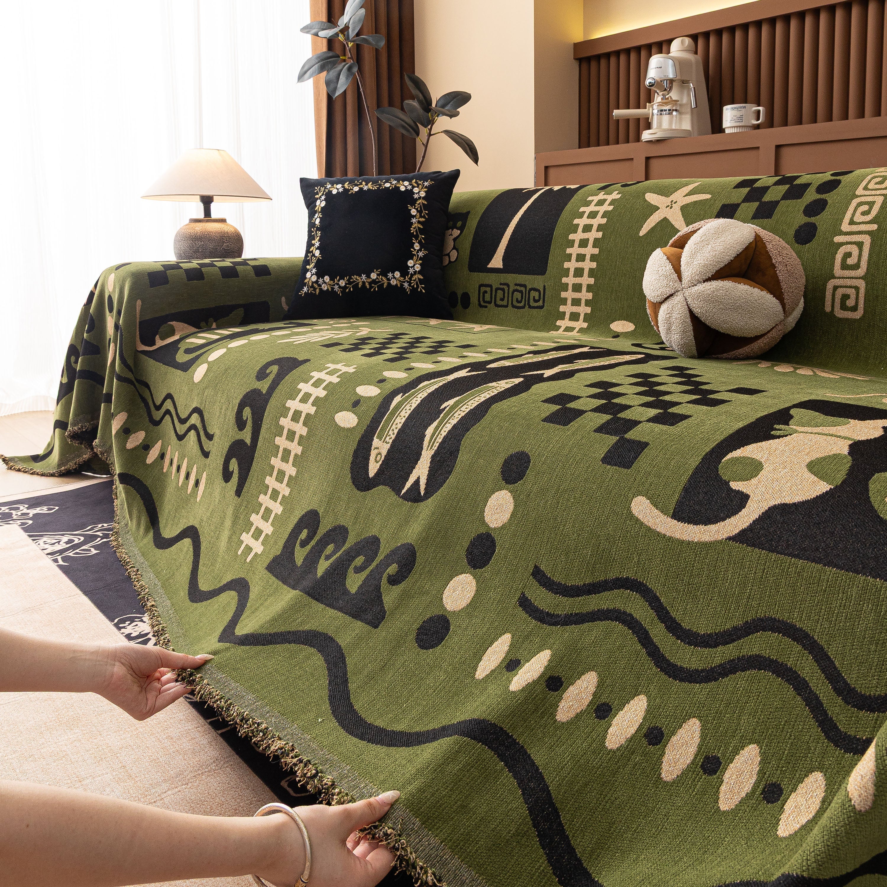 Boho Chic Woven Throw Blanket for Couch, Washable Couch Cover for Pets, Dogs, Cats - Image 31
