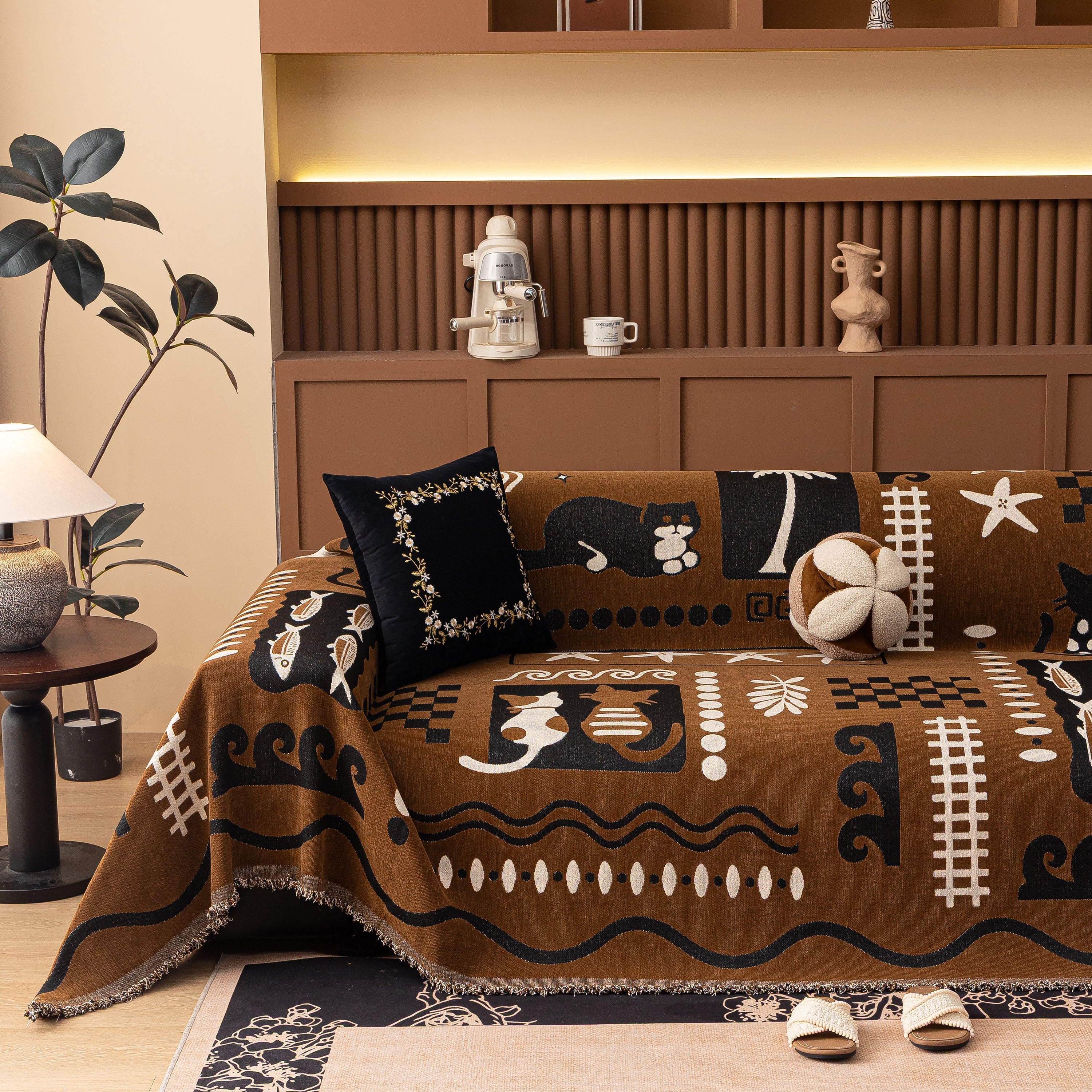 Boho Chic Woven Throw Blanket for Couch, Washable Couch Cover for Pets, Dogs, Cats - Image 36