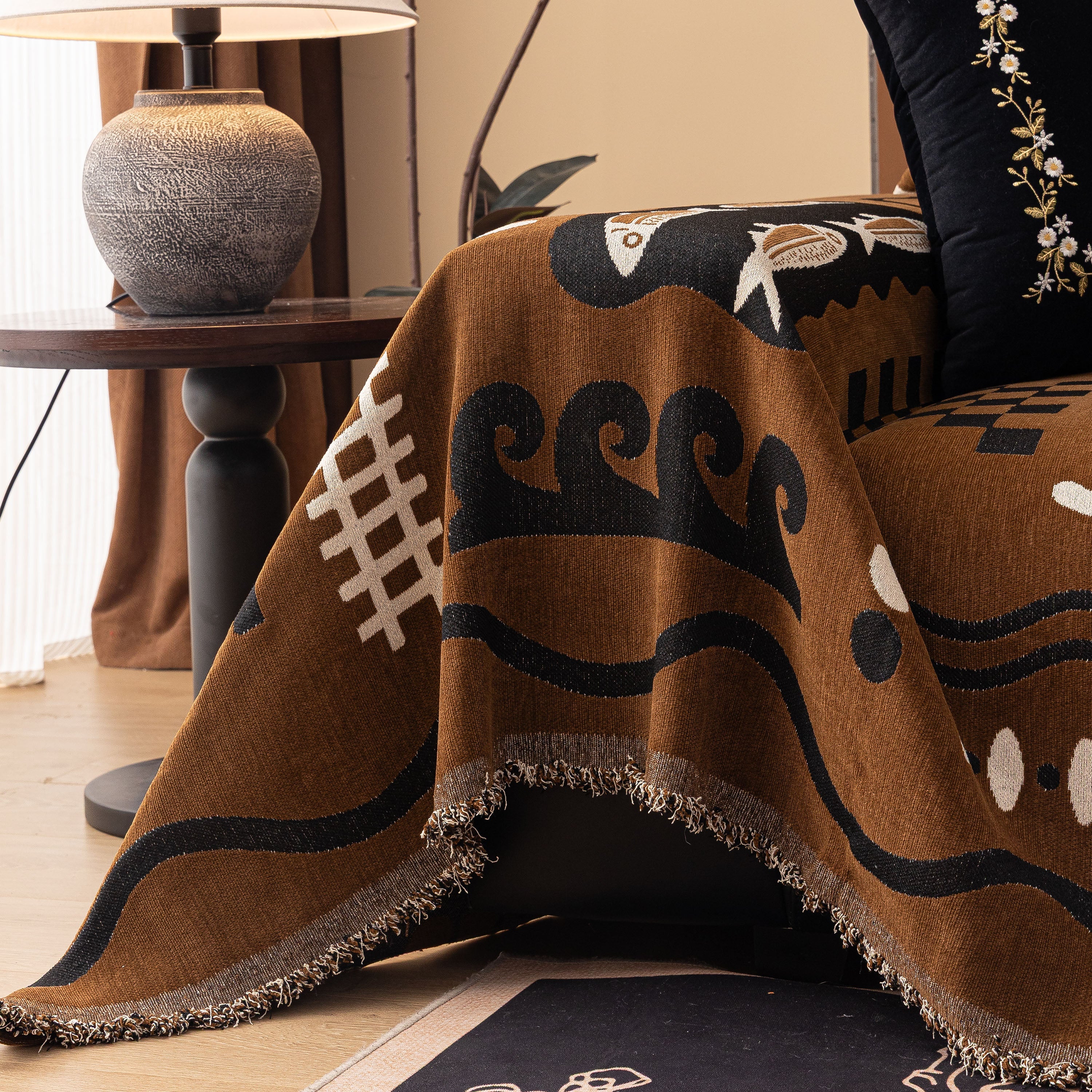 Boho Chic Woven Throw Blanket for Couch, Washable Couch Cover for Pets, Dogs, Cats - Image 38