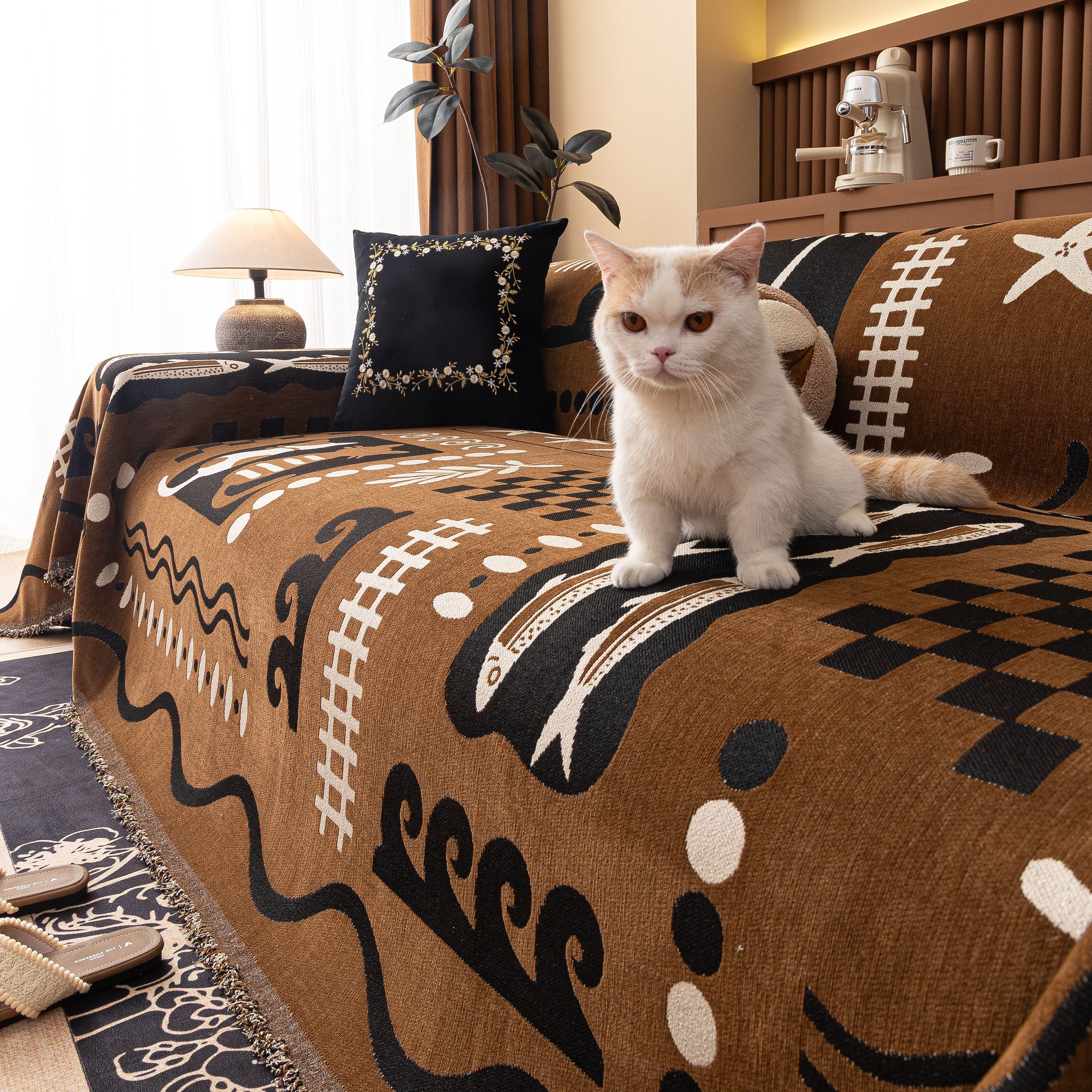 Boho Chic Woven Throw Blanket for Couch, Washable Couch Cover for Pets, Dogs, Cats - Image 40