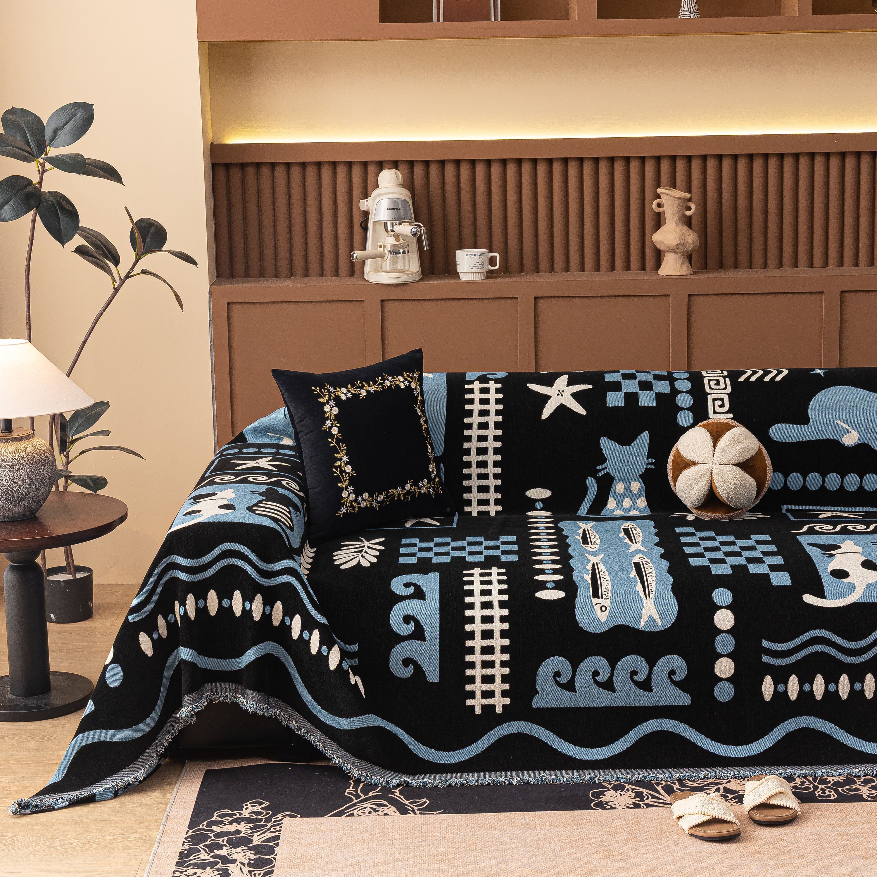 Boho Chic Woven Throw Blanket for Couch, Washable Couch Cover for Pets, Dogs, Cats - Image 52