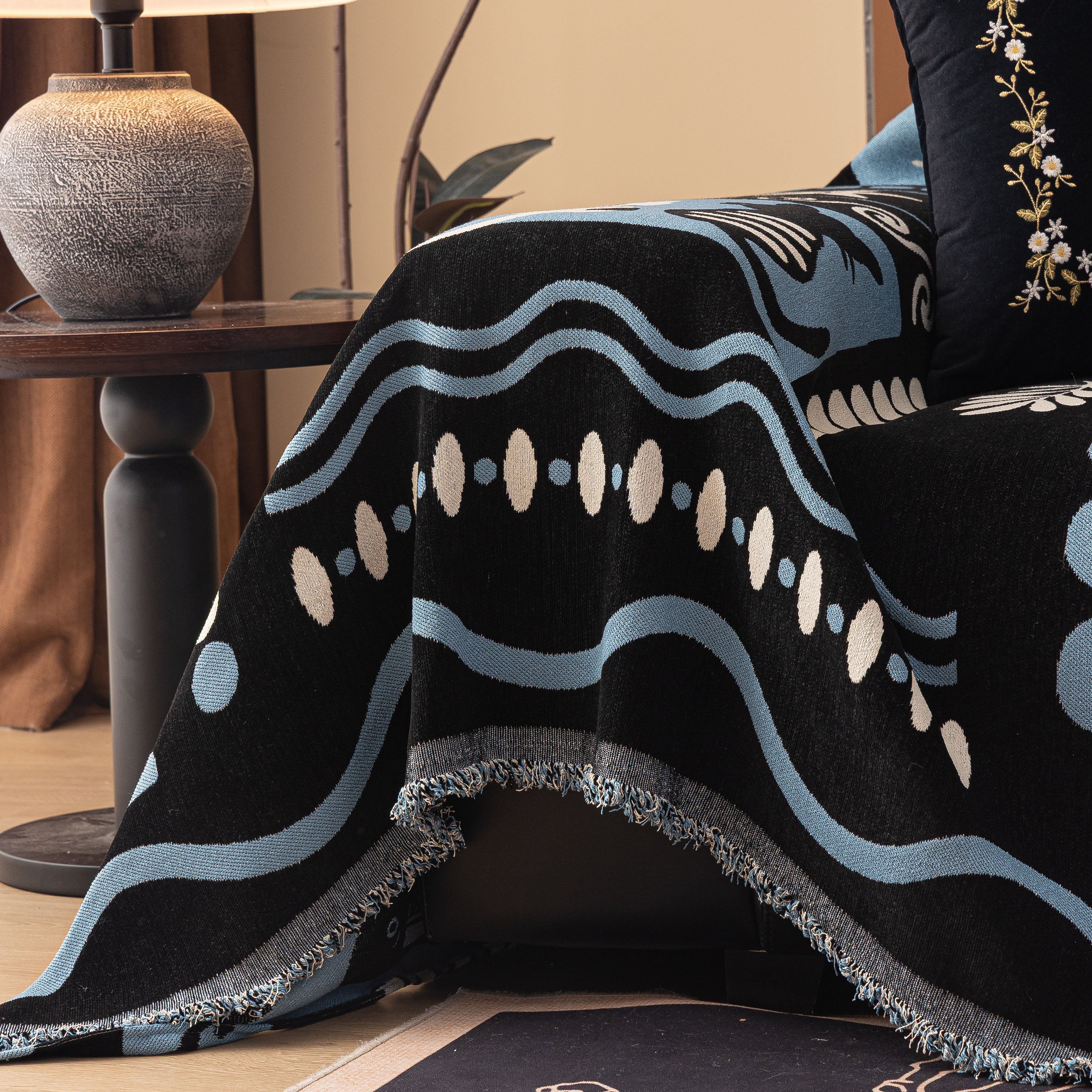 Boho Chic Woven Throw Blanket for Couch, Washable Couch Cover for Pets, Dogs, Cats - Image 54