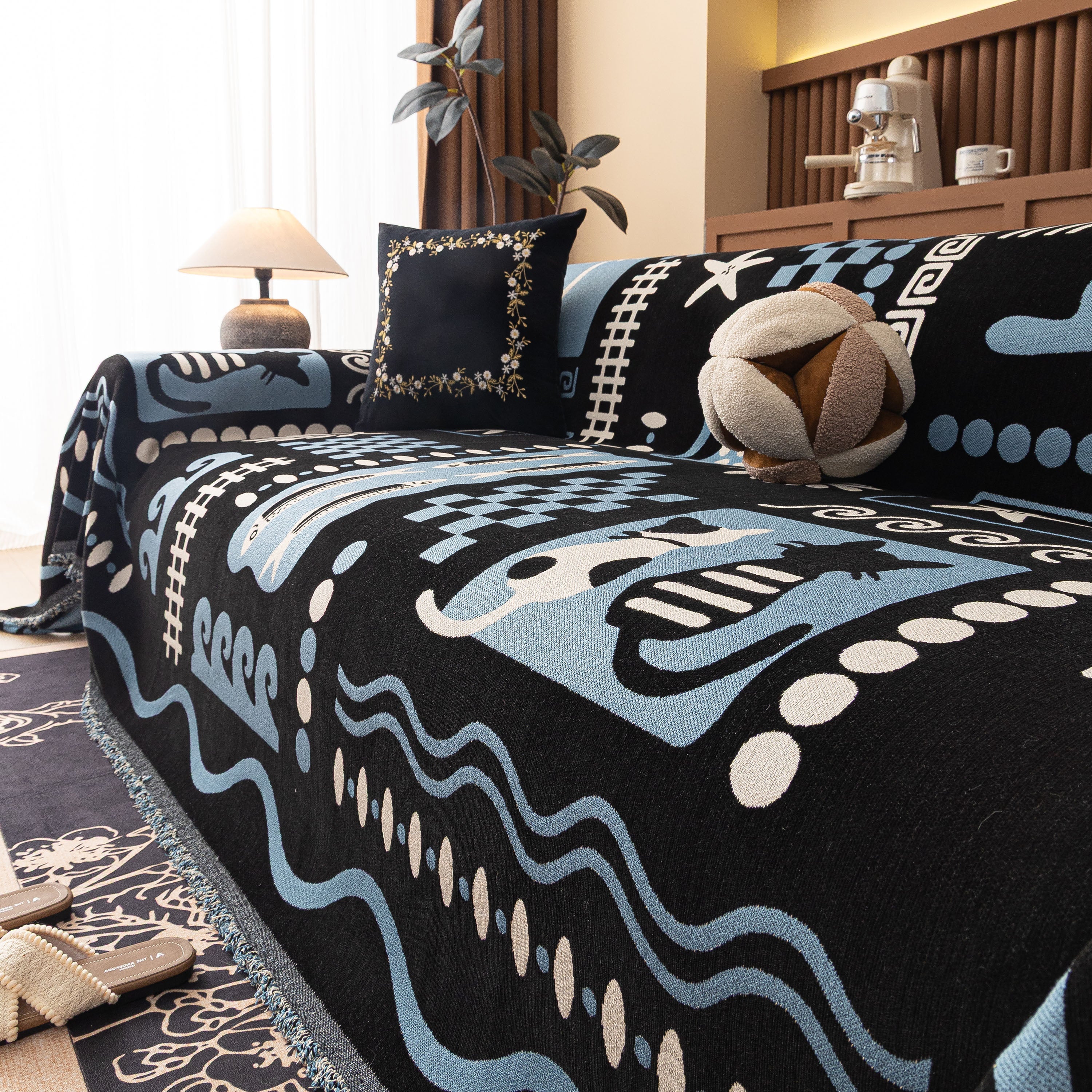 Boho Chic Woven Throw Blanket for Couch, Washable Couch Cover for Pets, Dogs, Cats - Image 55