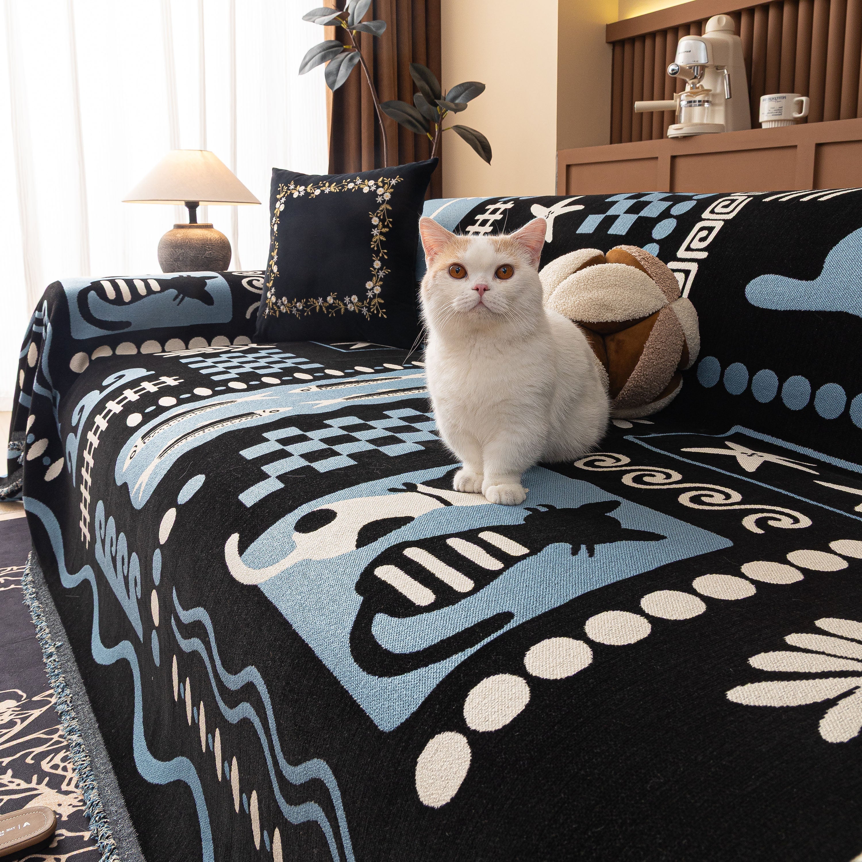 Boho Chic Woven Throw Blanket for Couch, Washable Couch Cover for Pets, Dogs, Cats - Image 56
