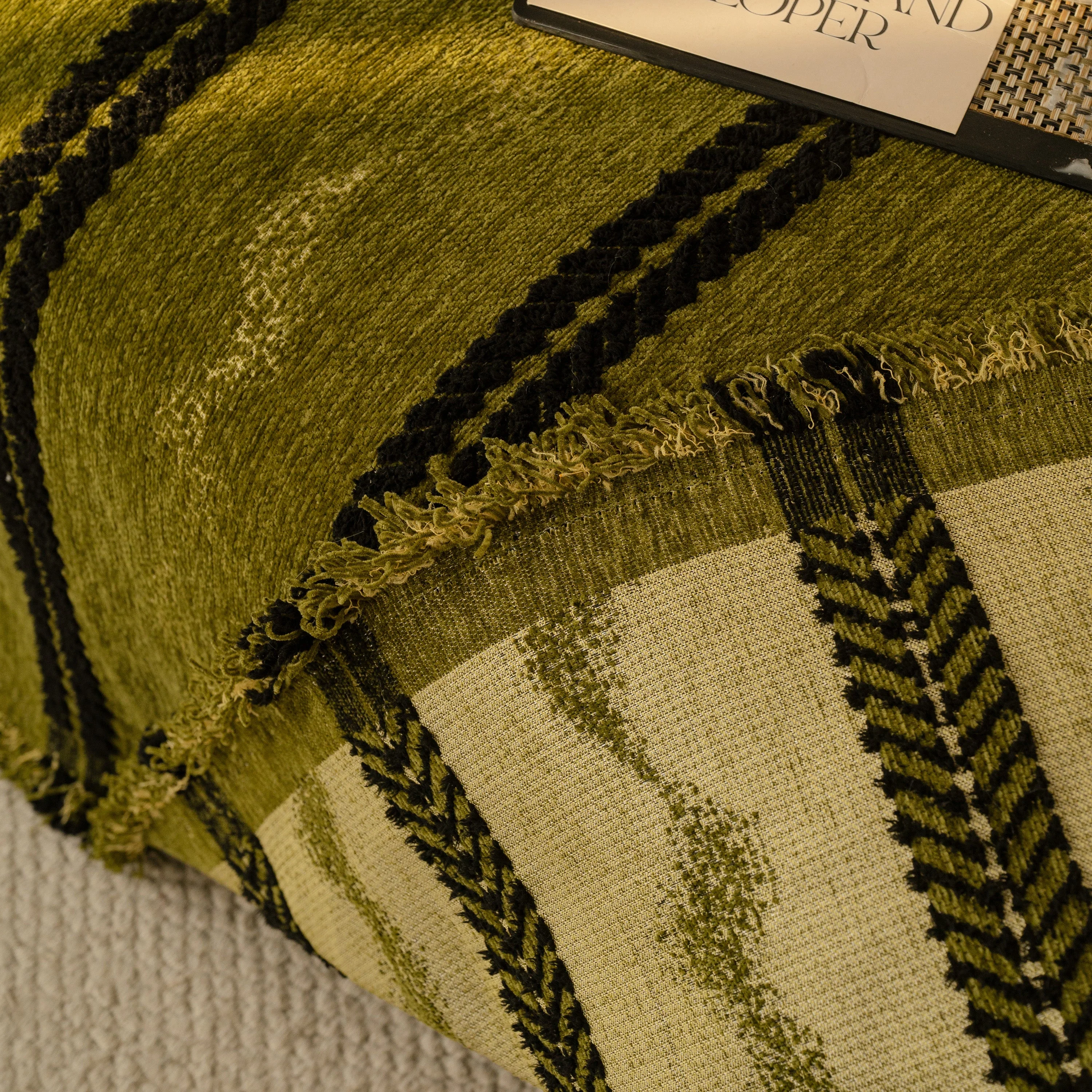 Boho Couch Throw Blanket with Textured Stripes, Sofa Cover for Living Room Decor - Image 15