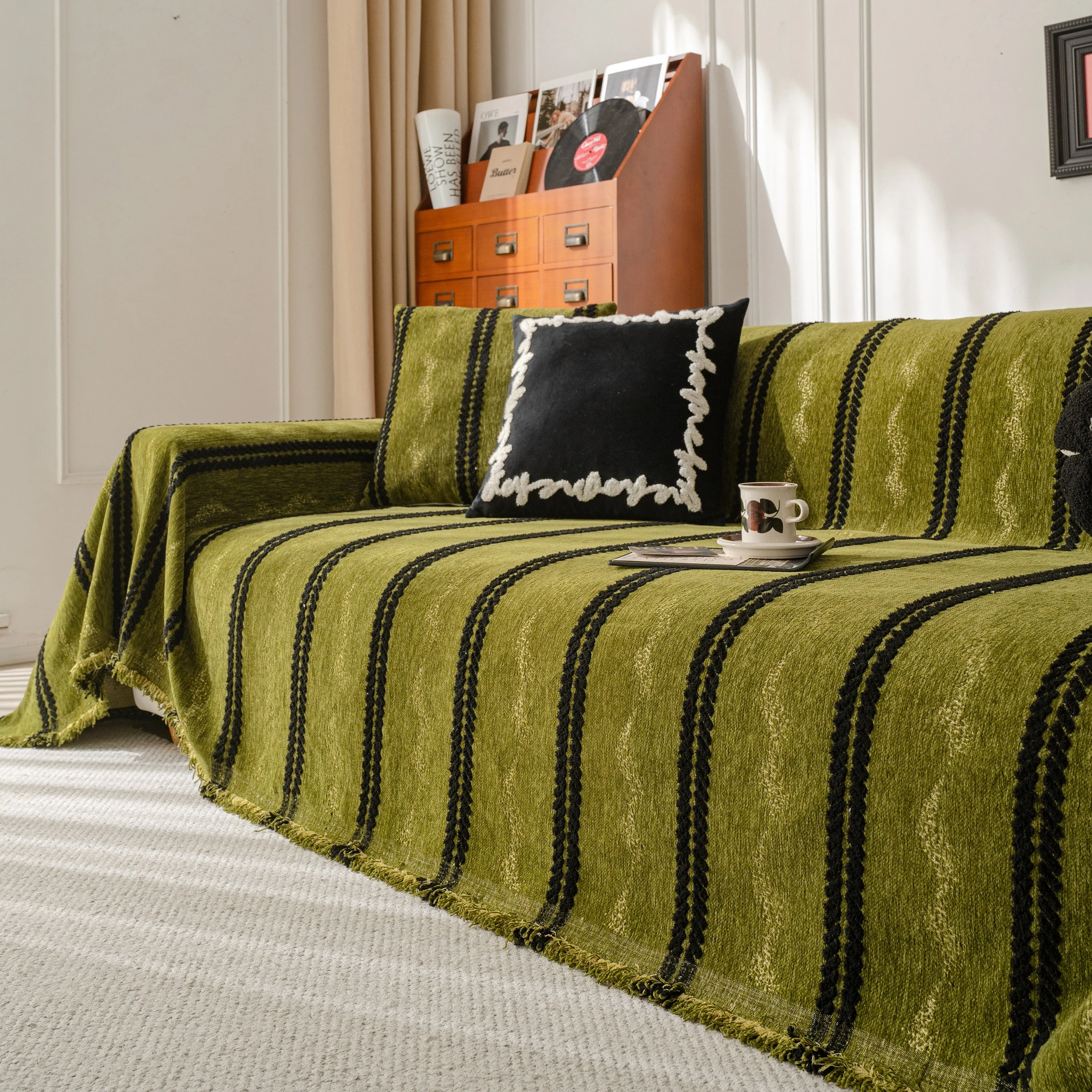 Boho Couch Throw Blanket with Textured Stripes, Sofa Cover for Living Room Decor - Image 25
