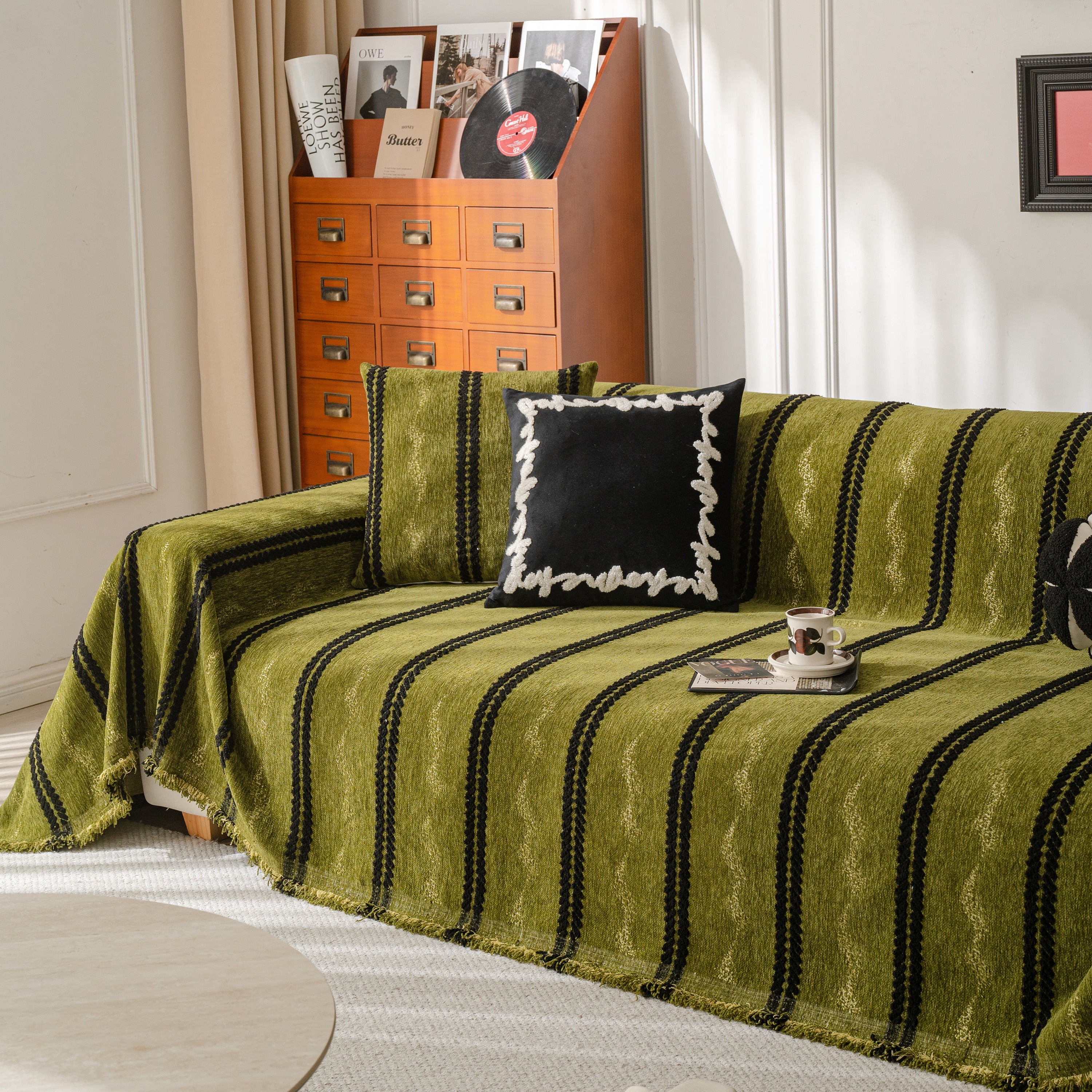 Boho Couch Throw Blanket with Textured Stripes, Sofa Cover for Living Room Decor - Image 26