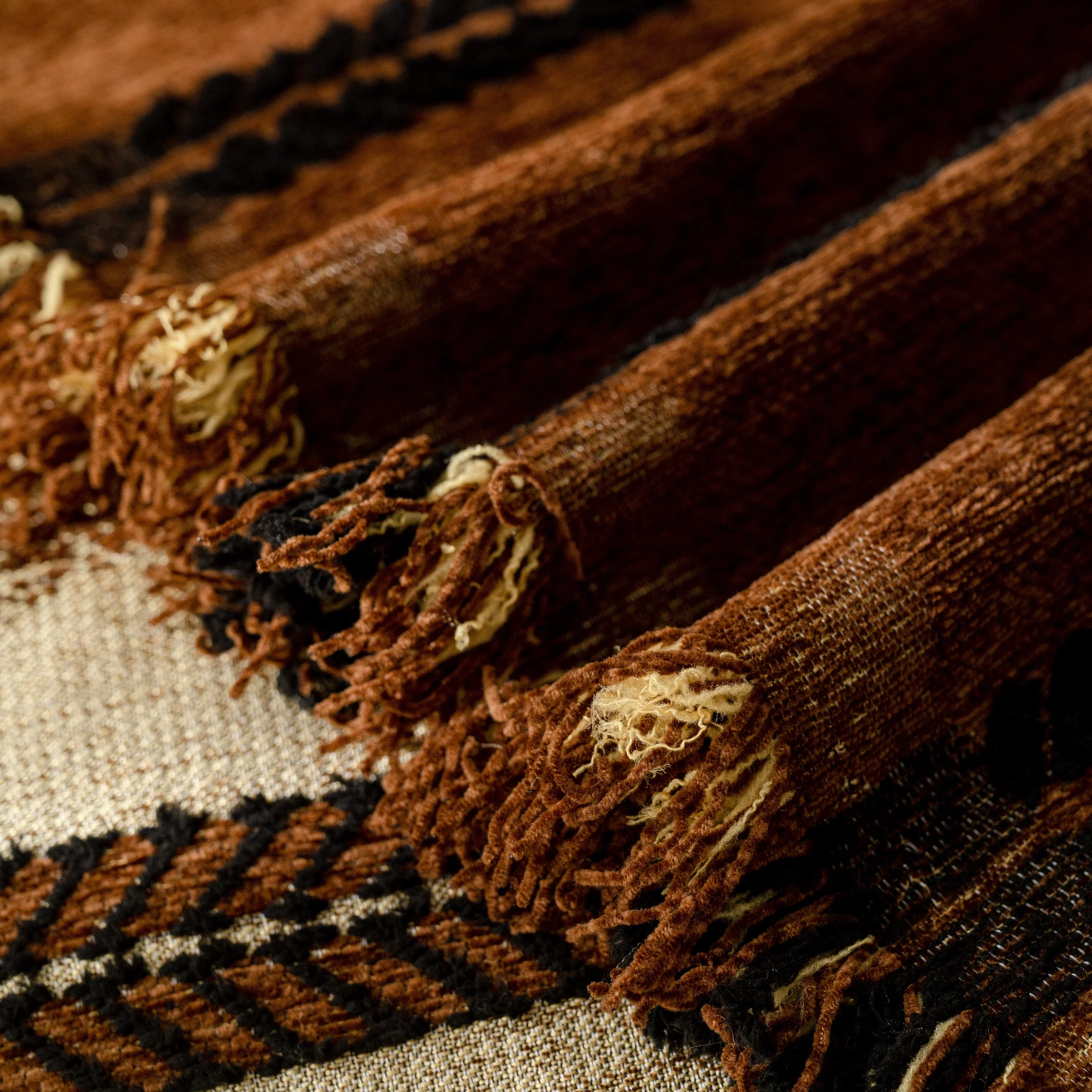 Boho Couch Throw Blanket with Textured Stripes, Sofa Cover for Living Room Decor - Image 86