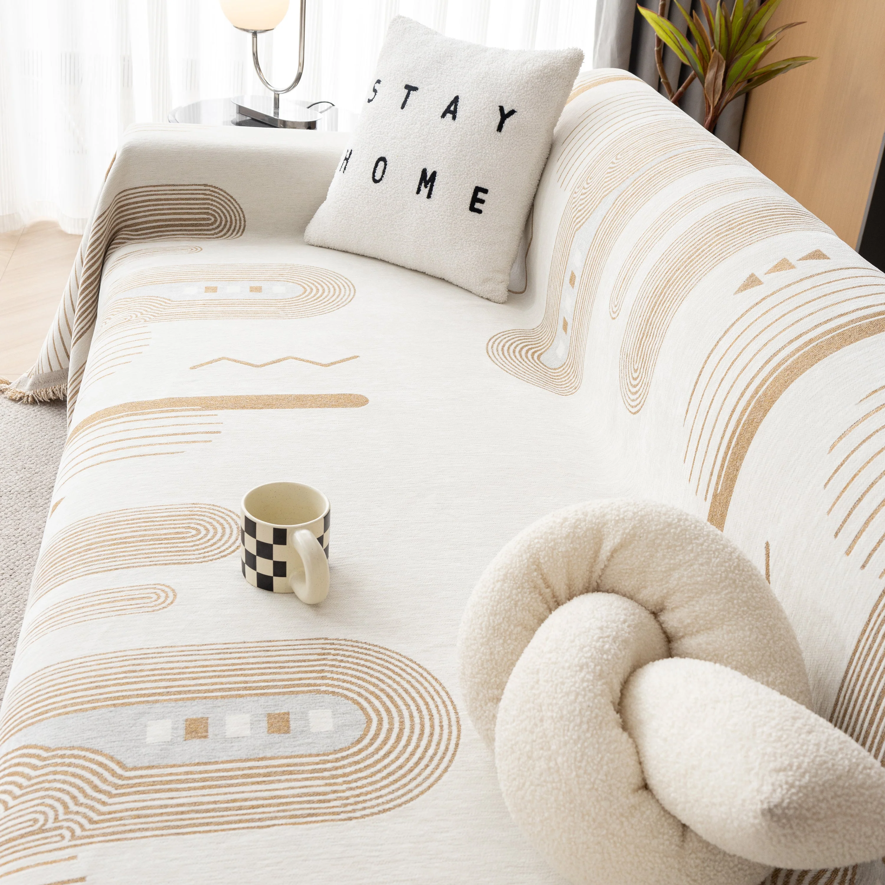 Boho Couch Throw Covers with Tassel Thick Durable Sofa Cover Blanket Furniture Slipcover Sectional - Image 14