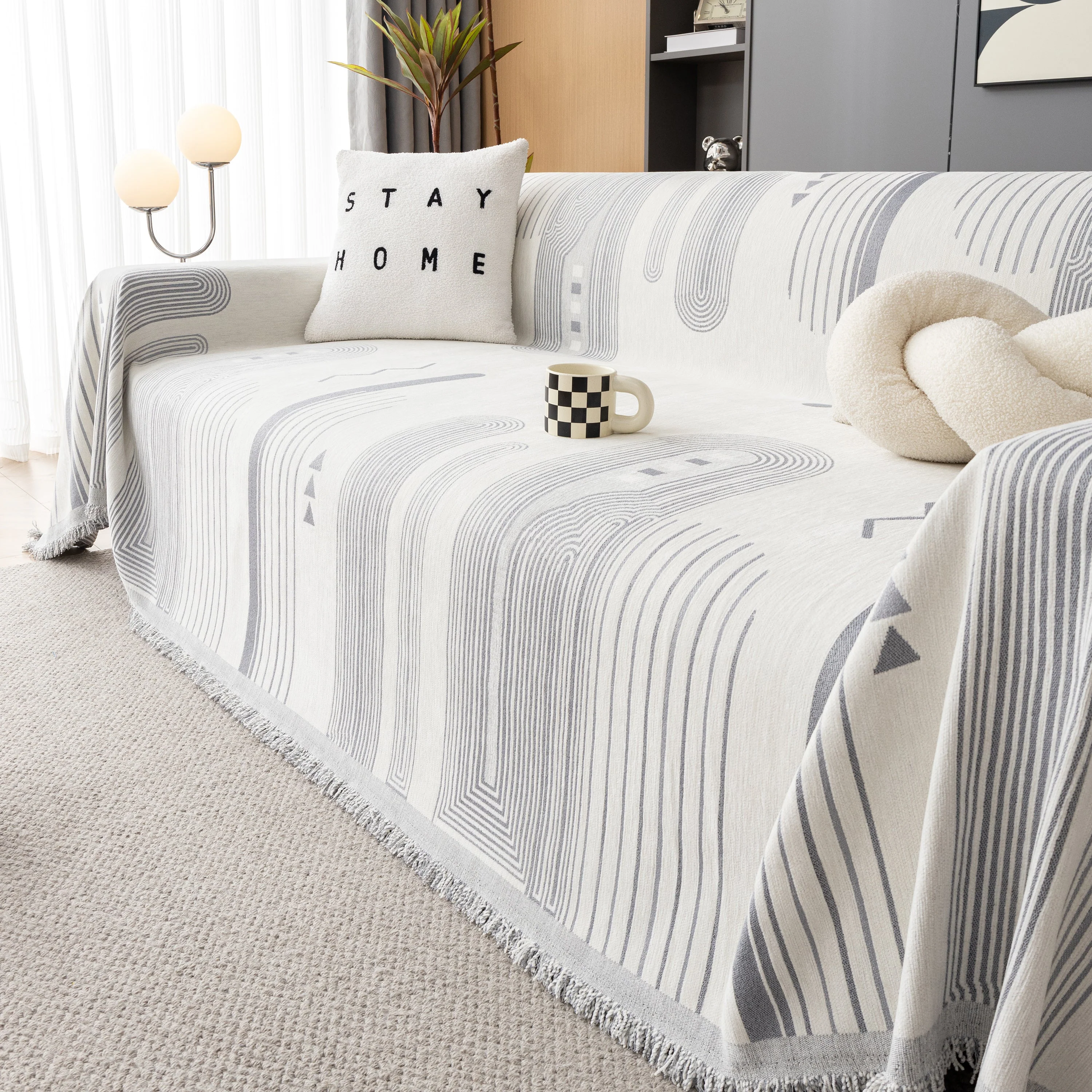Boho Couch Throw Covers with Tassel Thick Durable Sofa Cover Blanket Furniture Slipcover Sectional - Image 28