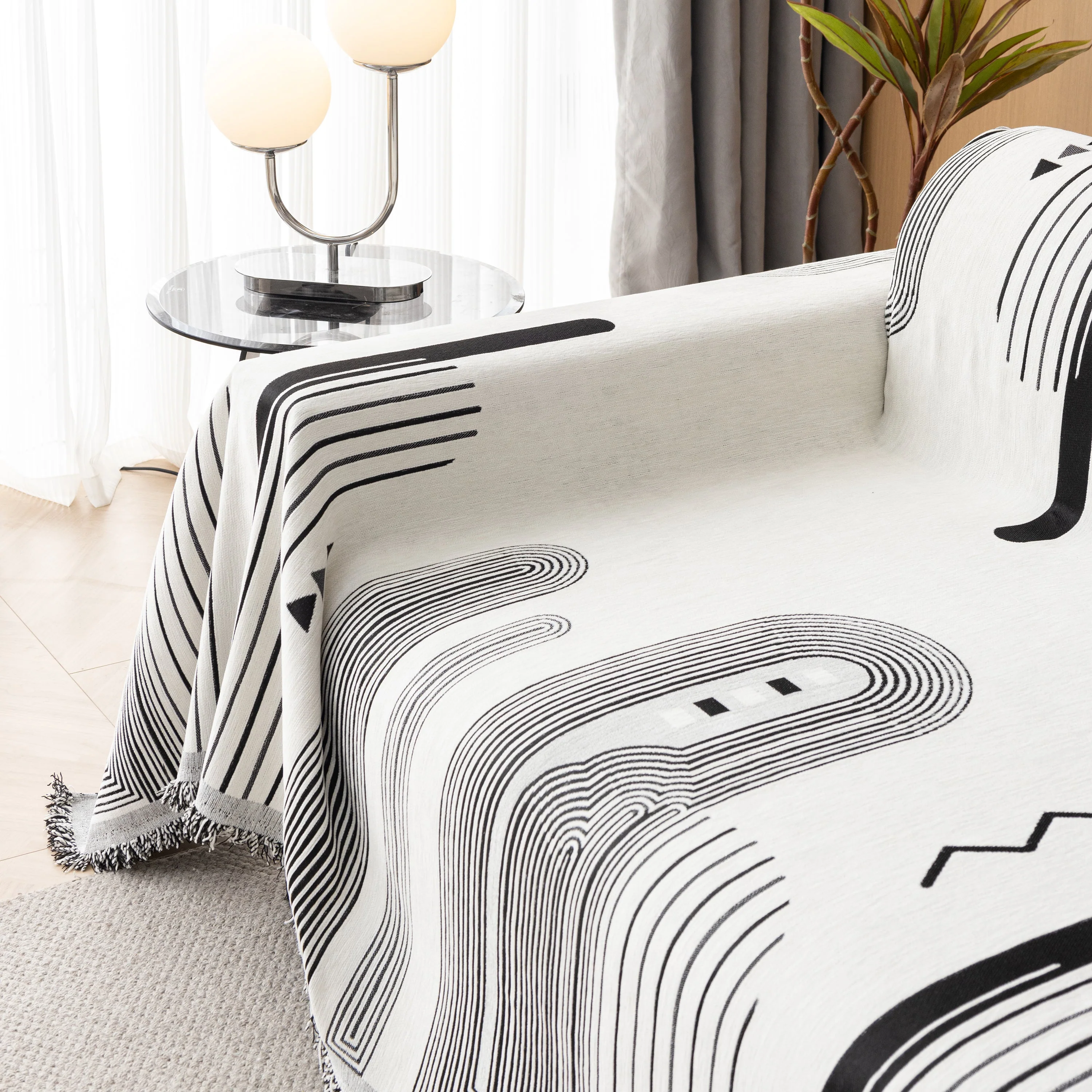 Boho Couch Throw Covers with Tassel Thick Durable Sofa Cover Blanket Furniture Slipcover Sectional - Image 35