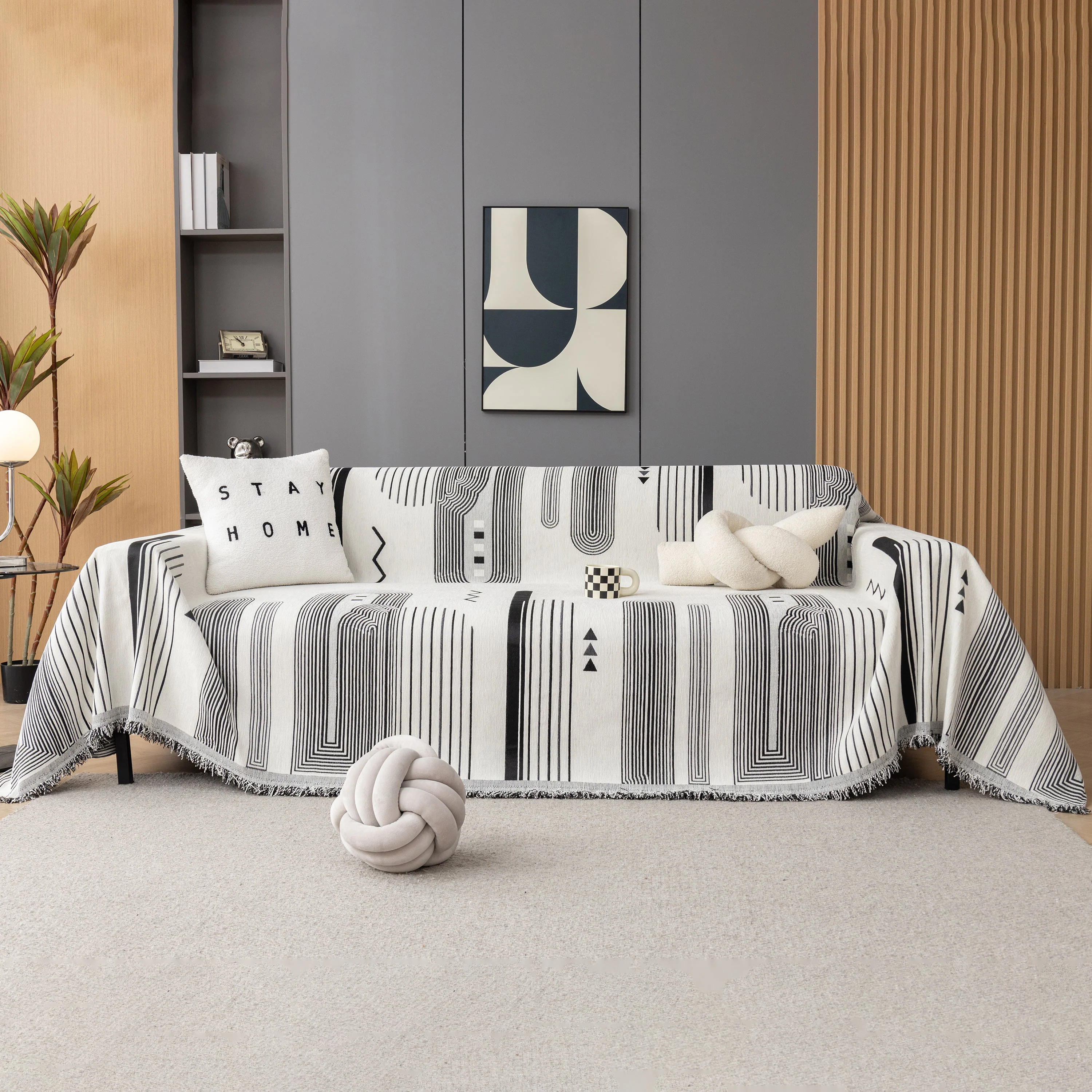 Boho Couch Throw Covers with Tassel Thick Durable Sofa Cover Blanket Furniture Slipcover Sectional - Image 56