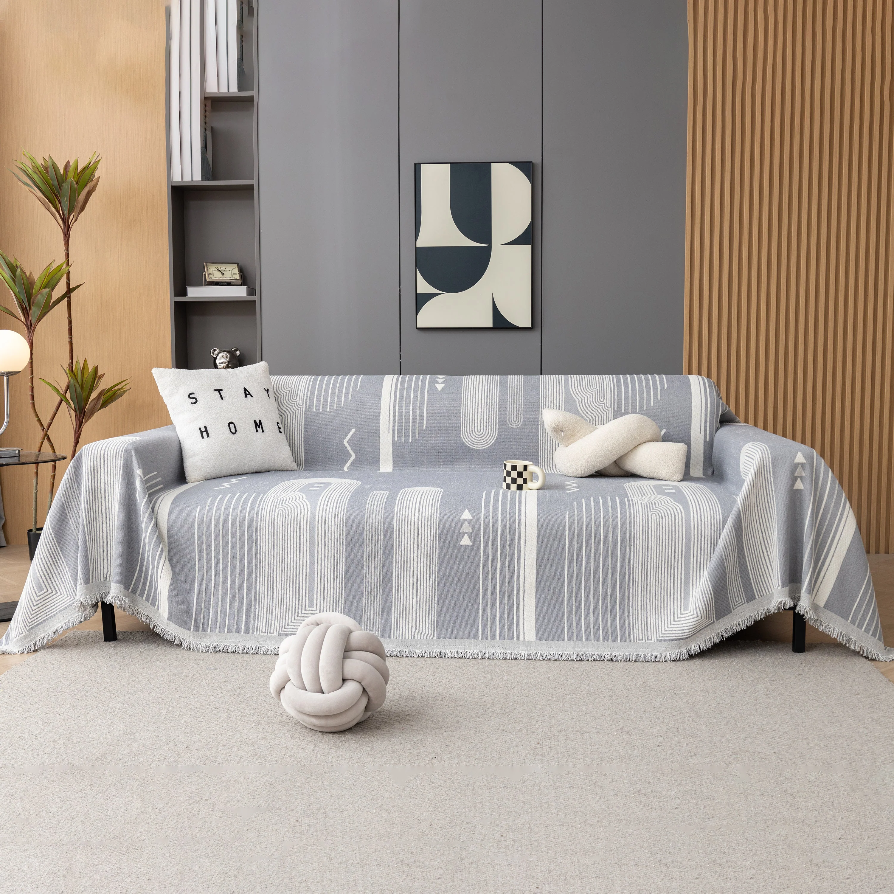 Boho Couch Throw Covers with Tassel Thick Durable Sofa Cover Blanket Furniture Slipcover Sectional - Image 62